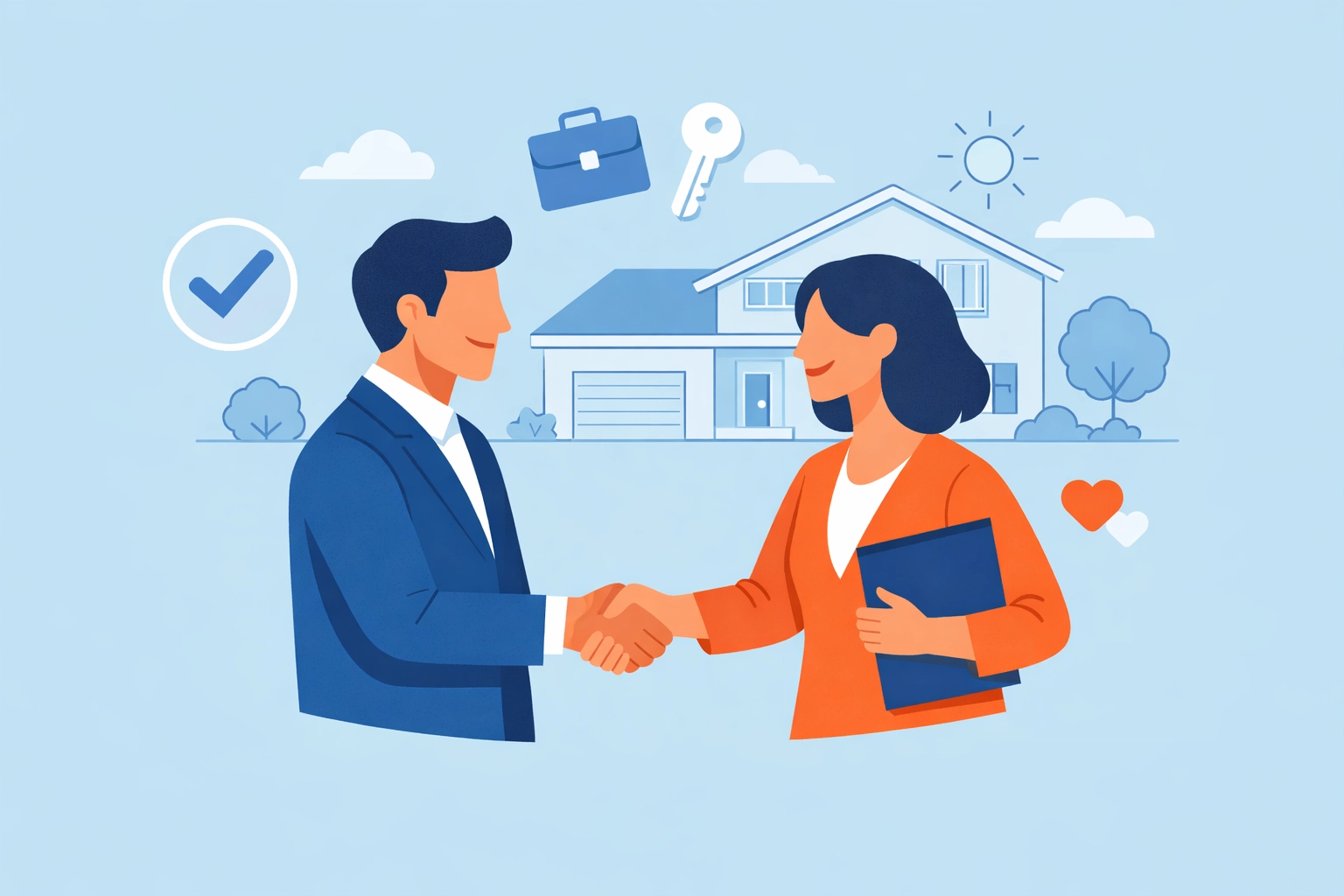 Acuerdo exitoso entre realtor y cliente para comprar casa con crédito reparado.