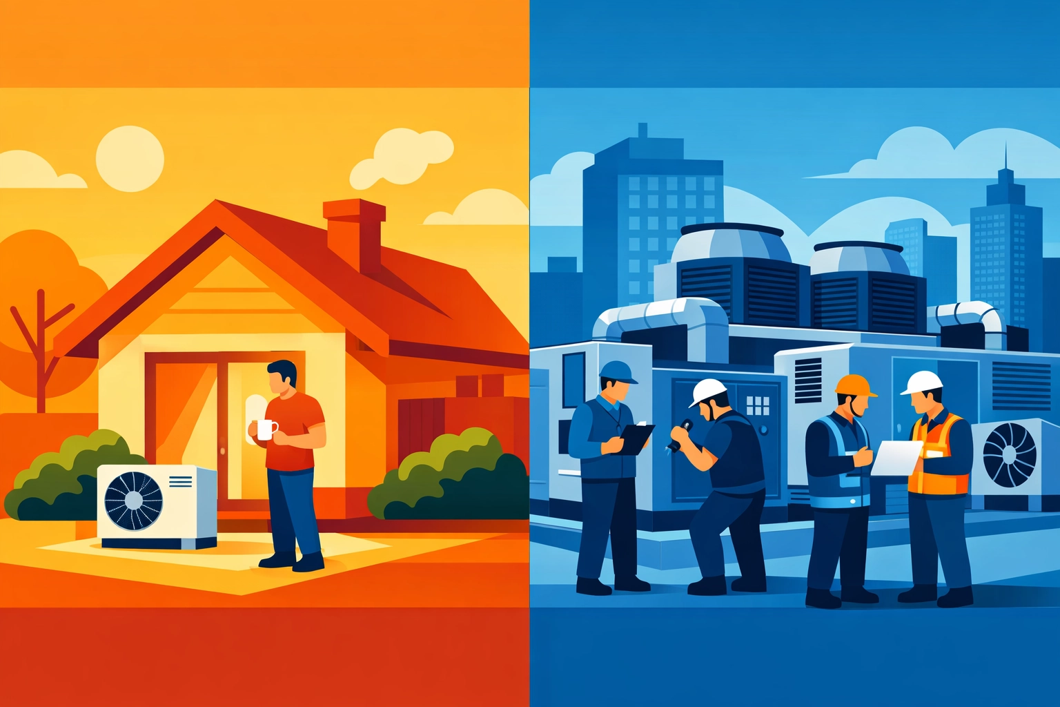 Residential vs commercial HVAC service work environments and software needs