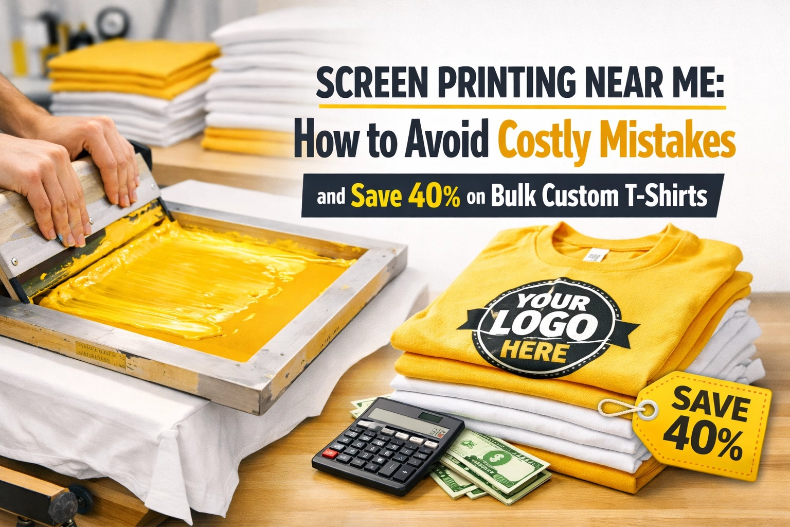 [HERO] Screen Printing Near Me: How to Avoid Costly Mistakes and Save 40% on Bulk Custom T-Shirts