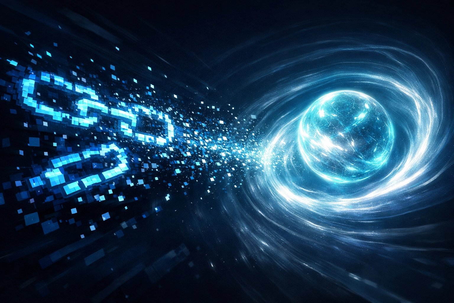 Traditional search engine links evolving into a centralized AI-driven answer engine sphere.