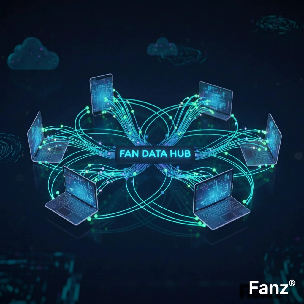 Fanz.us | Smart Data Integration in Sports Marketing Fanz.us data integration for sports marketing showing connected fan data sources with Fanz® watermark