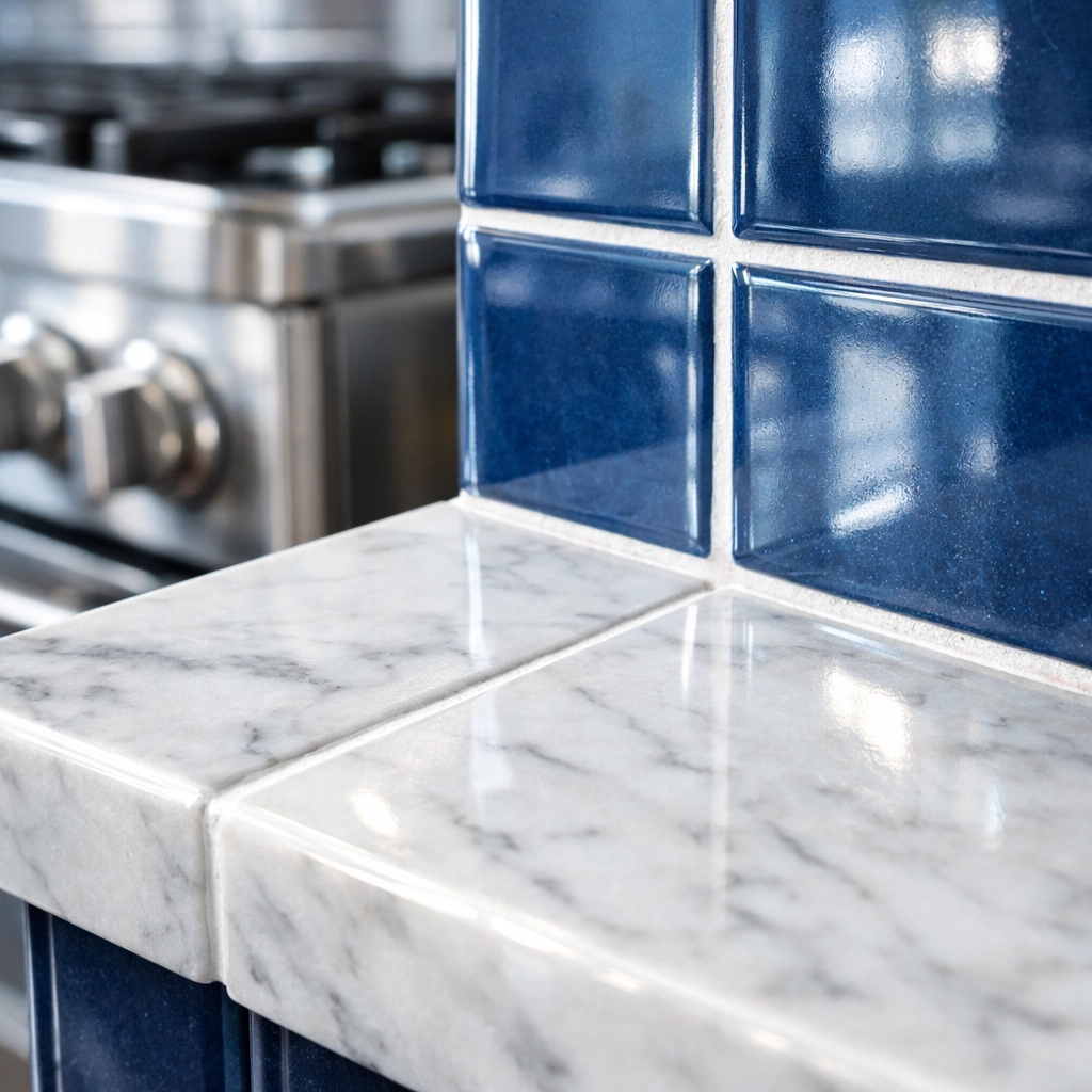 Spotless kitchen marble and grout from a reliable house cleaning service in Longmeadow.