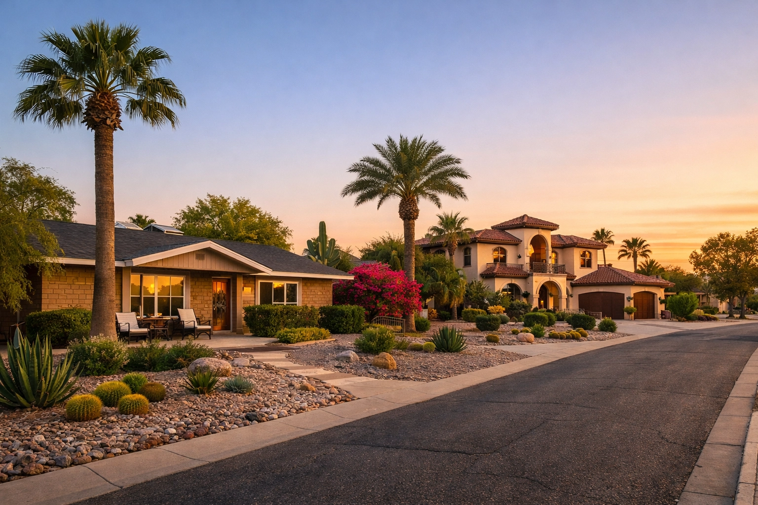 Diverse residential street in Glendale Arizona illustrating the 2026 housing market update trends. Diverse residential street in Glendale Arizona illustrating the 2026 housing market update trends.