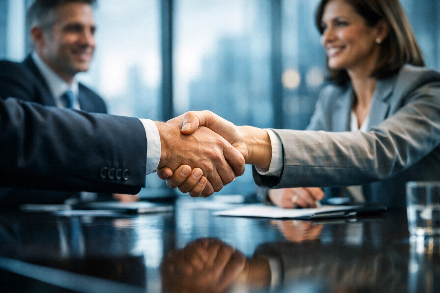 Business sale handshake closing deal in North Carolina