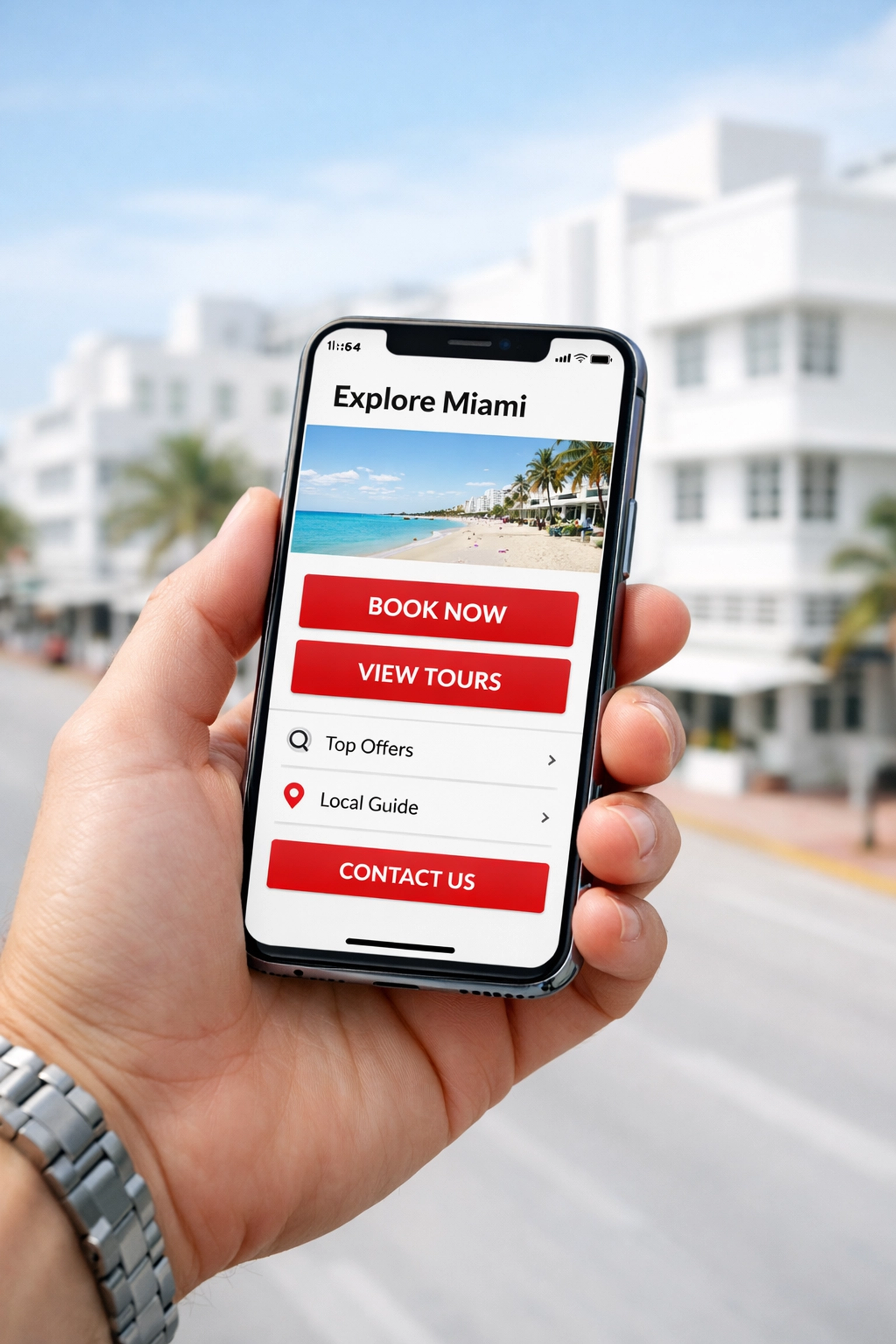 Smartphone showing a mobile-friendly website layout, essential for any digital marketing agency in Miami.
