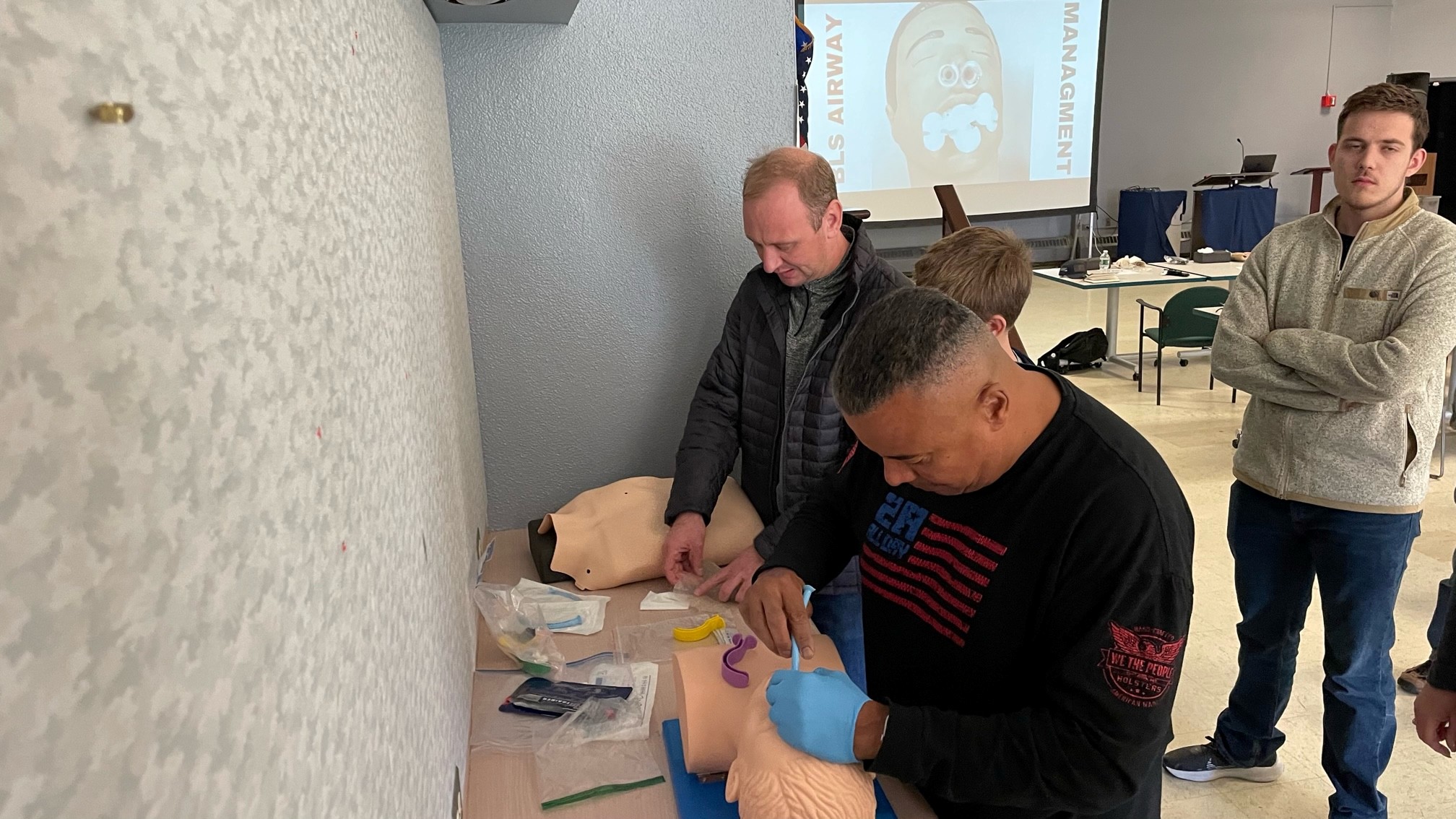 Students practice airway management