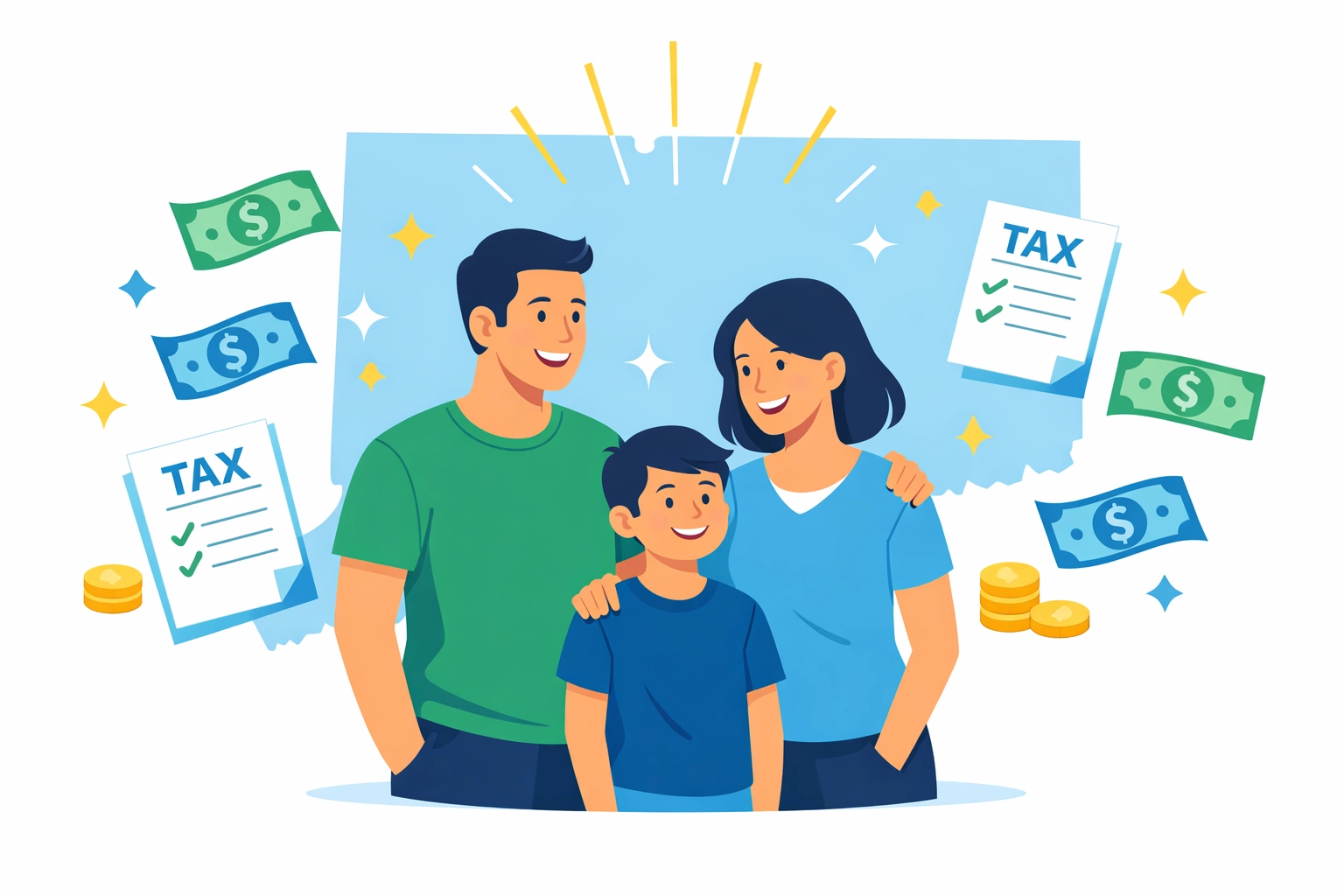 Connecticut family receiving tax relief and refund benefits for 2026