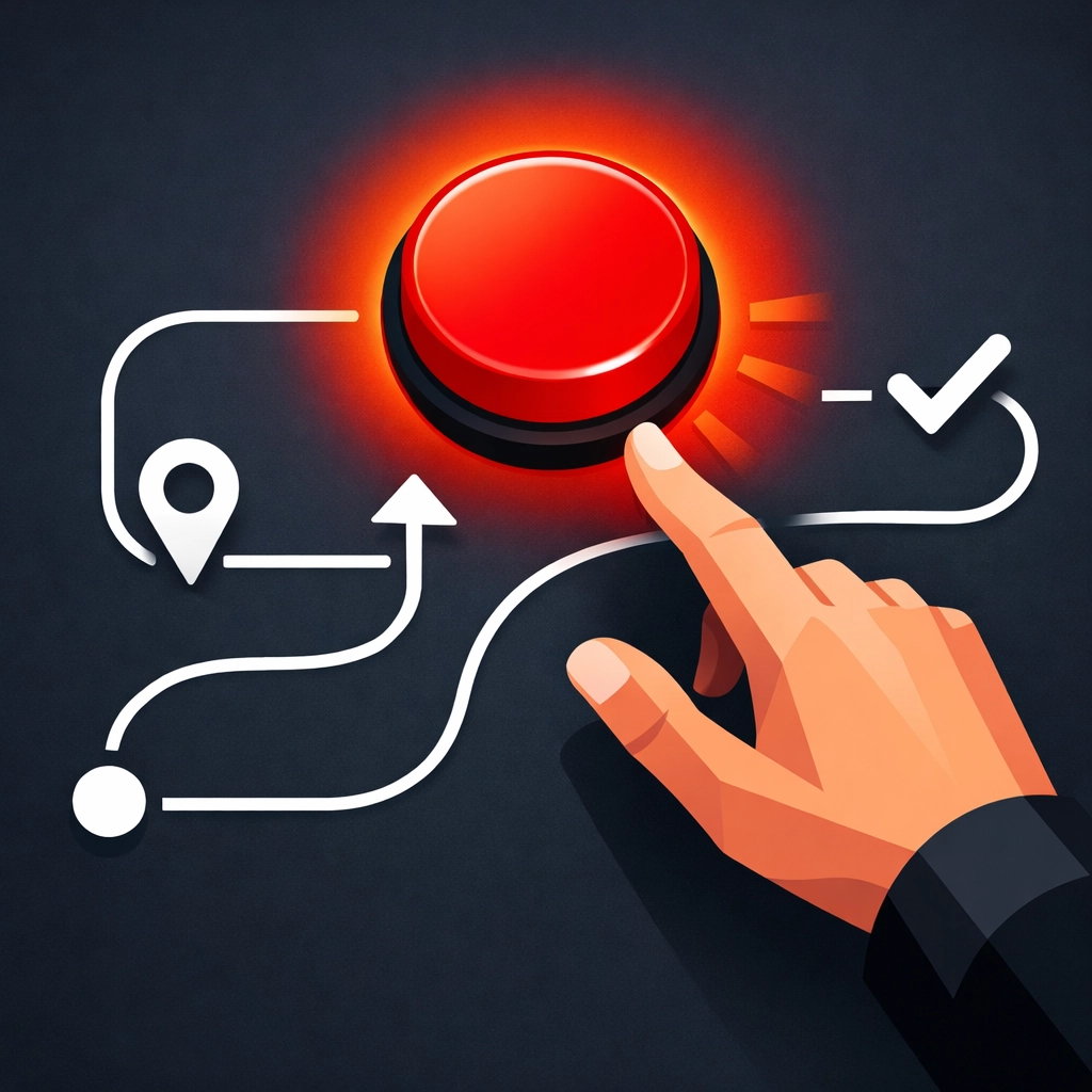 Illustration of a clear website call to action button showing an easy lead generation path for customers.