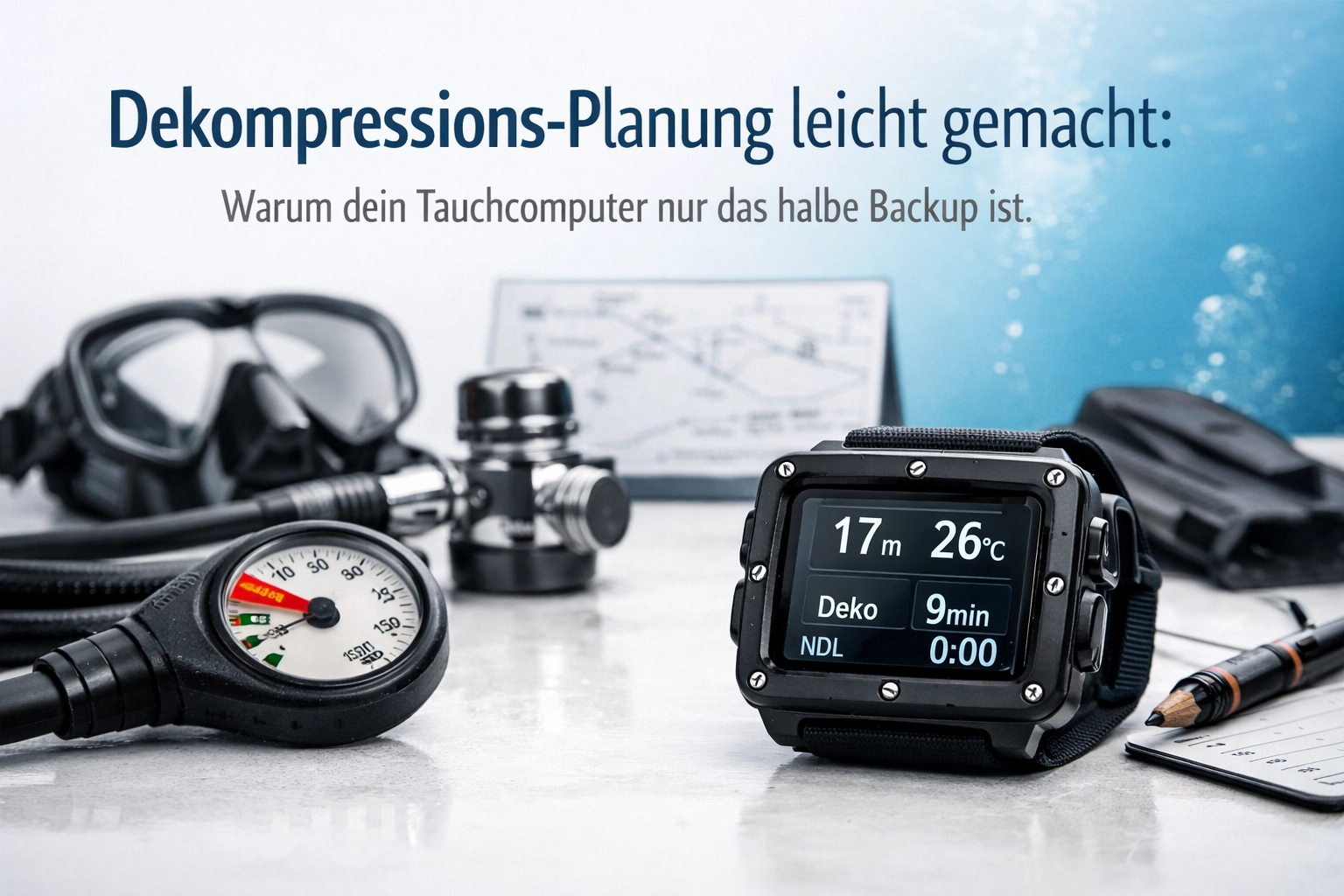 Dekompressions-Planung leicht gemacht: Warum dein Tauchcomputer nur das halbe Backup ist.