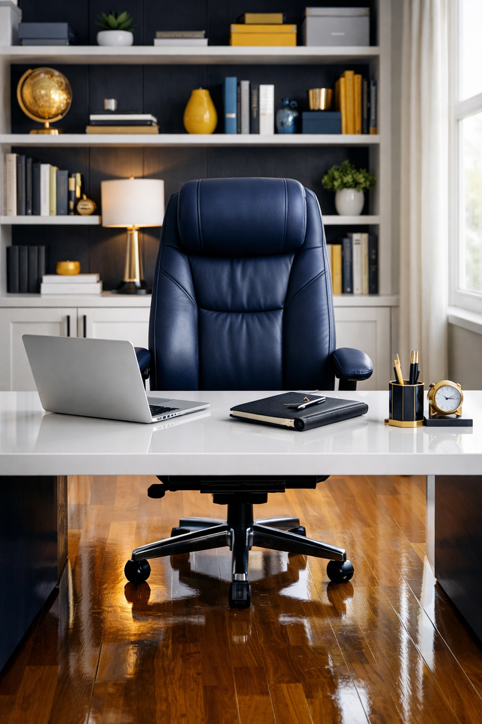 Meticulously cleaned home office in Marlborough reflecting a high standard of recurring house cleaning.