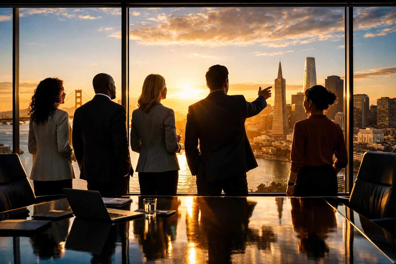 Business consultants at USA Entertainment Ventures strategizing on long-term fan engagement trends.