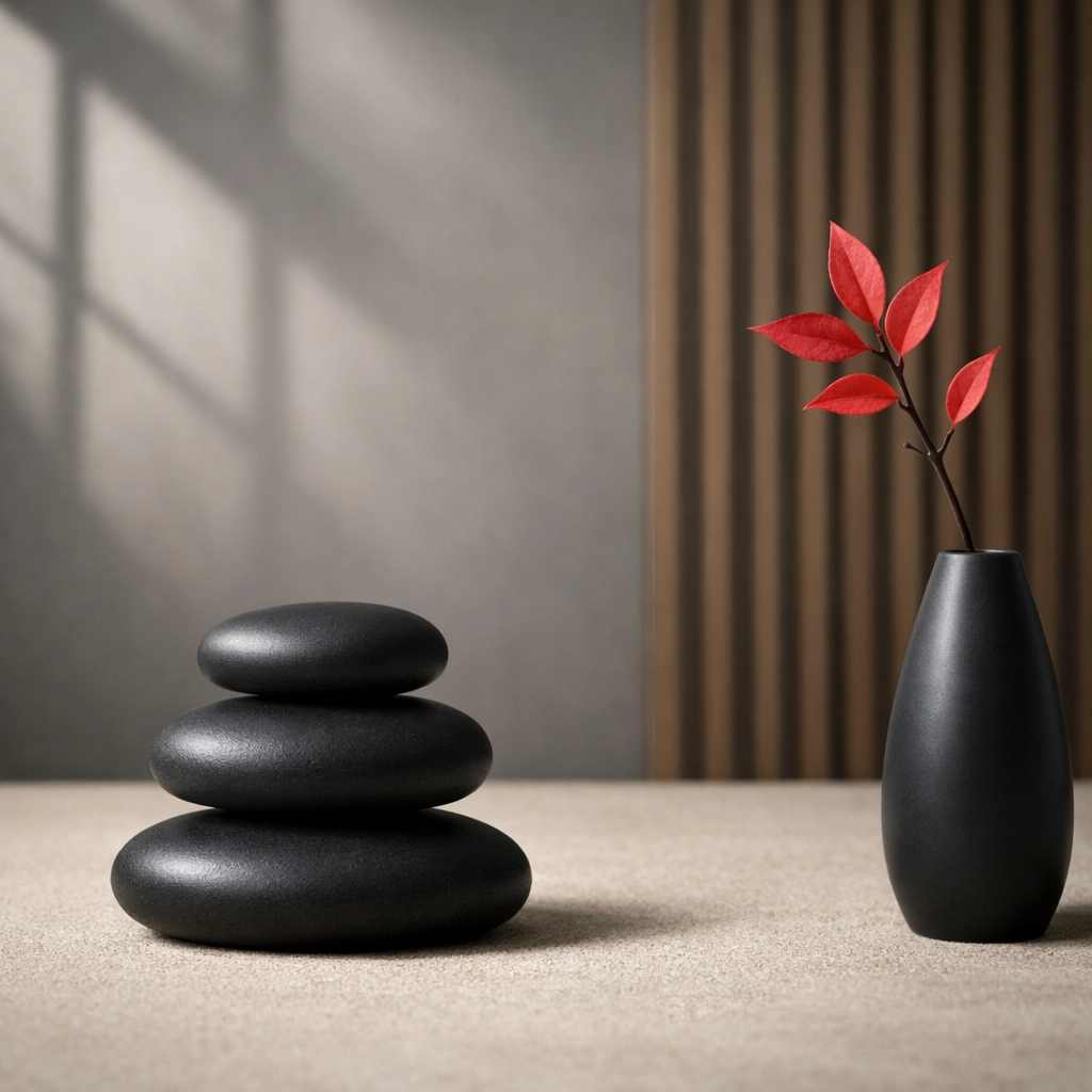 Minimalist stacked stones symbolizing a solid financial foundation and growth for real estate agent wealth building.