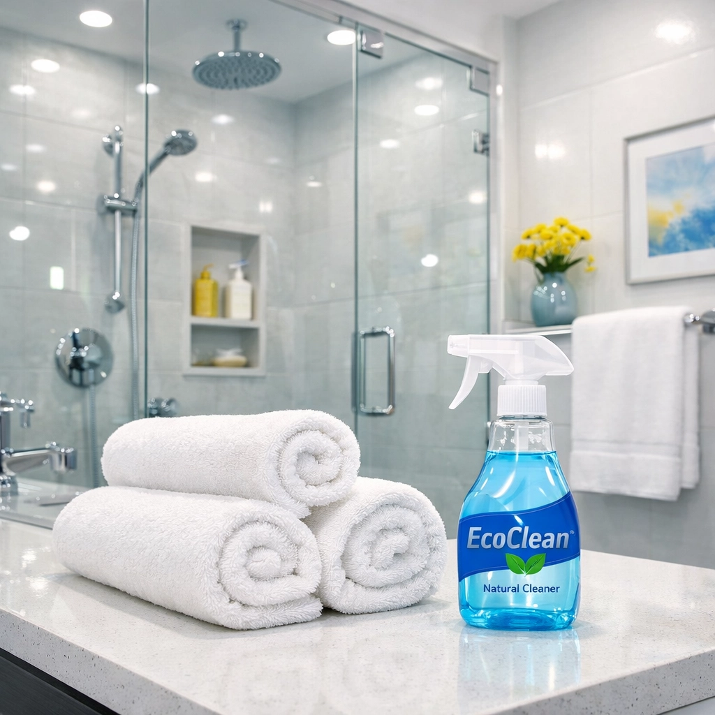 Detailed bathroom cleaning in Westford MA featuring sanitized surfaces and eco-friendly products.