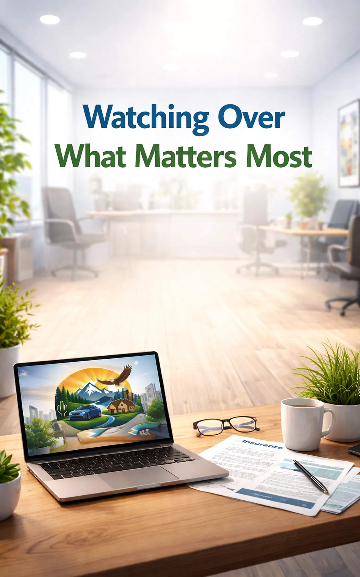 A modern office setting showing the detail-driven approach of Eagle-Watch Solutions