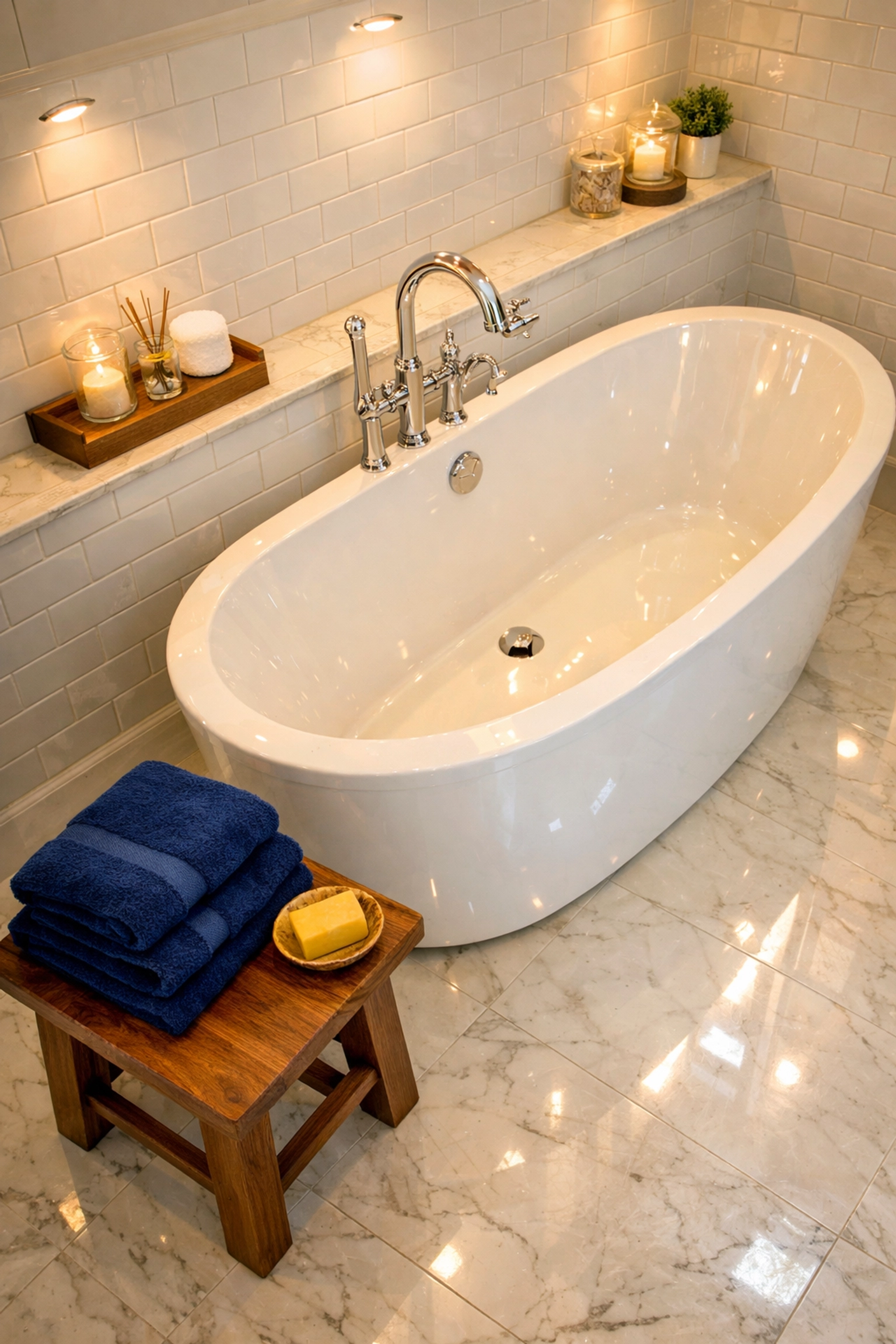 Sparkling clean master bathroom with a soaking tub maintained by professional bi-weekly cleaning Waltham.