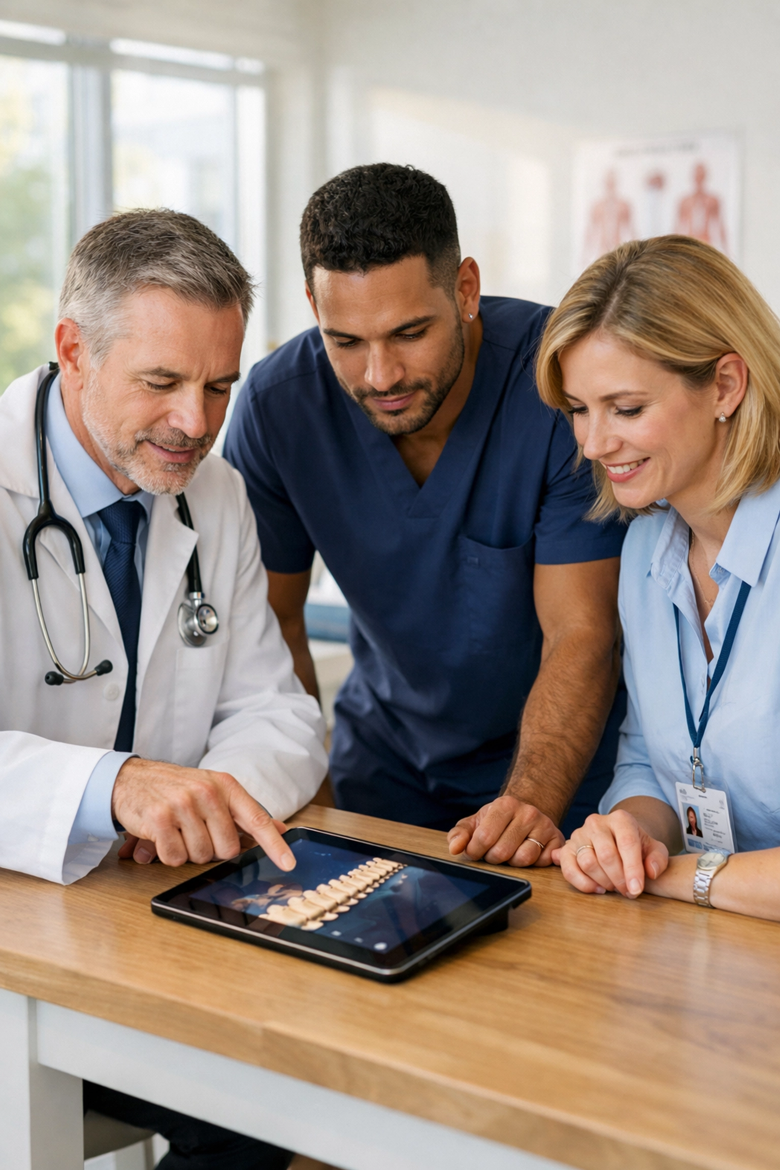 Multi-disciplinary medical team at Ramos Center in Bradenton collaborating on a chronic pain treatment plan.