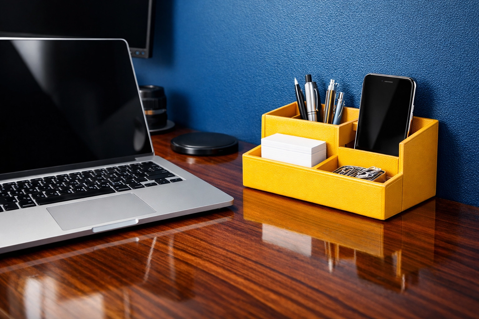 A spotless, dust-free workstation demonstrating high-quality commercial janitorial services in Burlington.