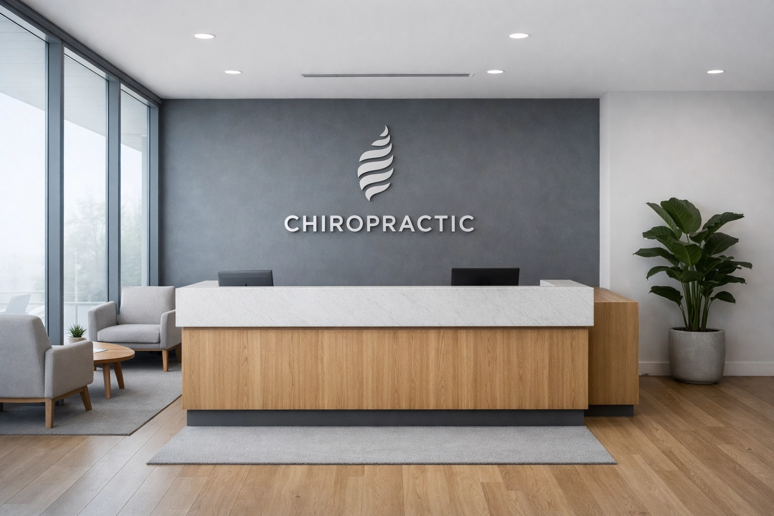 Modern chiropractic clinic lobby illustrating a professional foundation for local SEO growth.