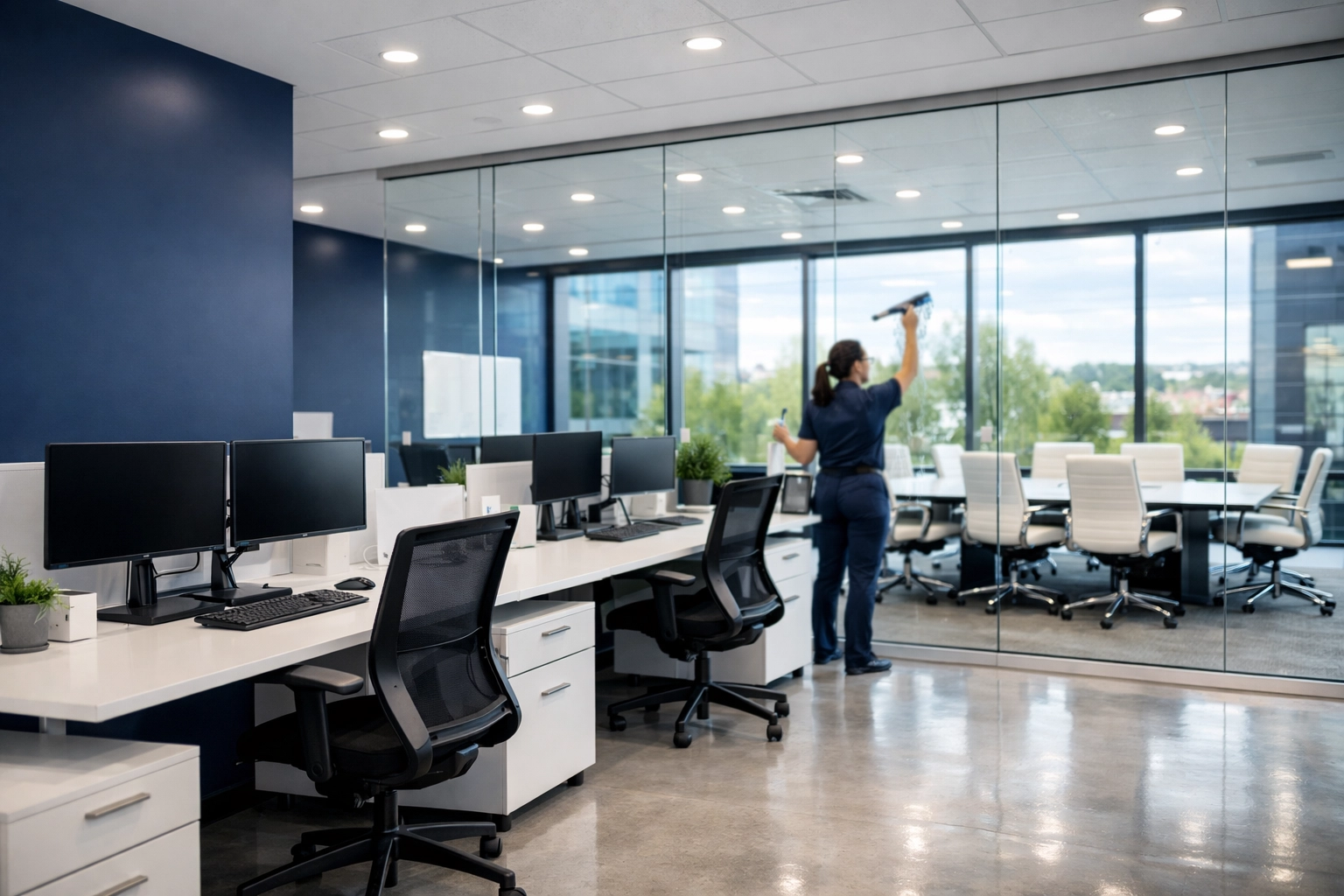 Spotless corporate office at Gateway Park following professional Office cleaning Worcester by our team.