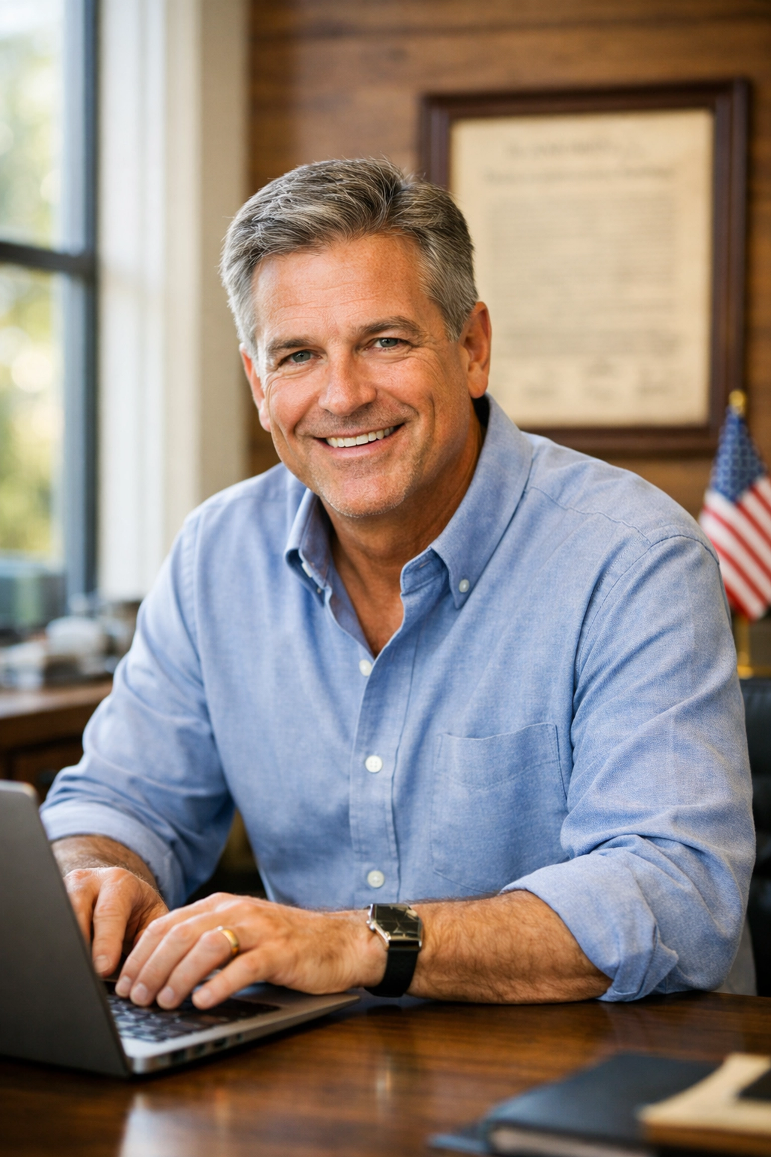 Personal Leadership Matters: Why I Send a Message to Every American Every Single Day CEO Dan Kost writing a daily message in his office to inspire personal leadership across America.