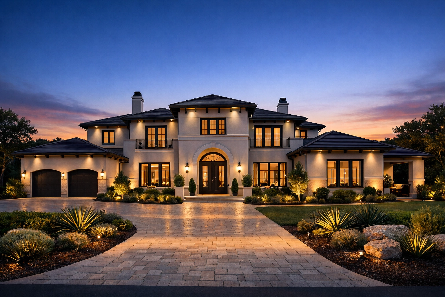 A perfectly maintained Austin estate featuring a fresh, high-durability stucco repainting finish.