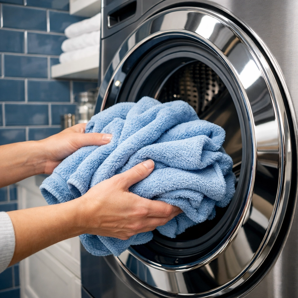Properly washing microfiber cloths to maintain their superior cleaning performance.