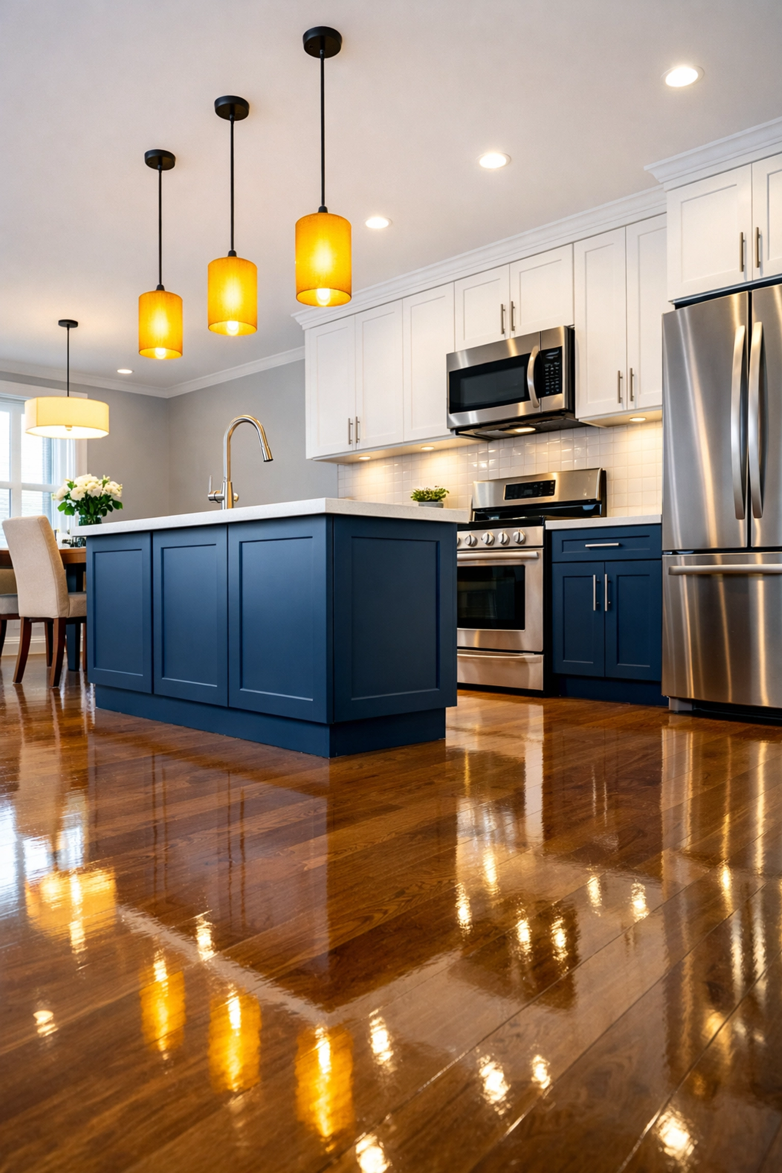 Spotless renovated kitchen highlighting the quality of post construction cleaning in Westborough.