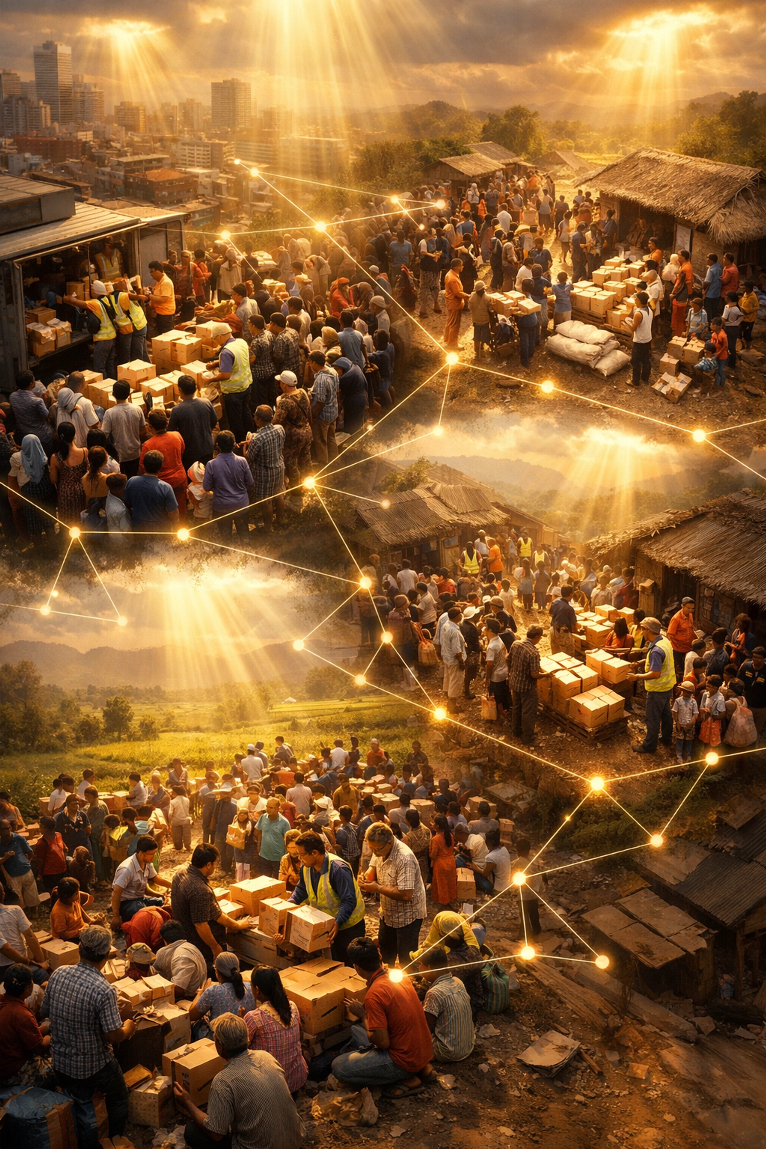 Global hunger relief programs funded through Larecoin's automated charity allocation network