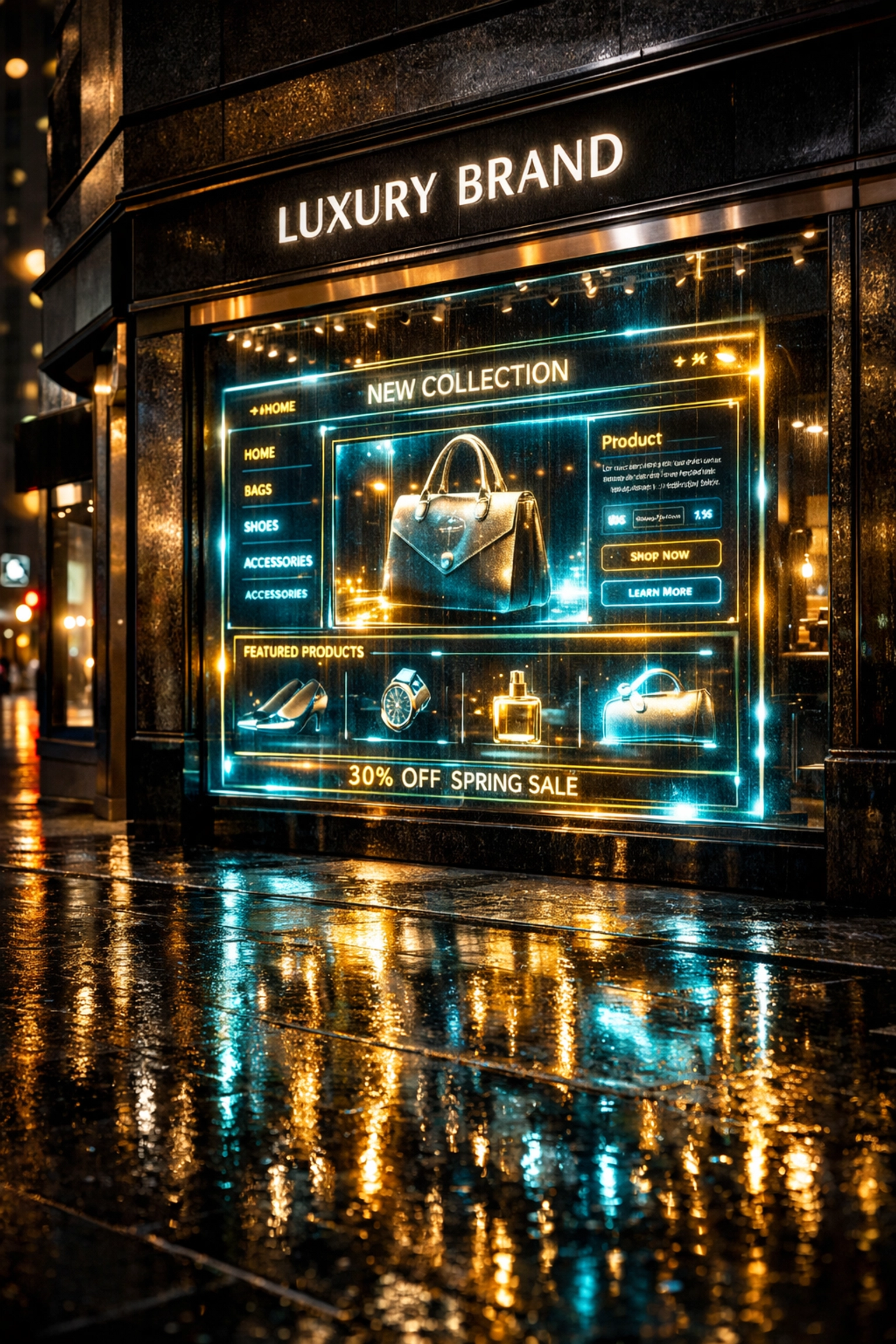 Luxury brand digital storefront showcasing premium custom website design and personalization