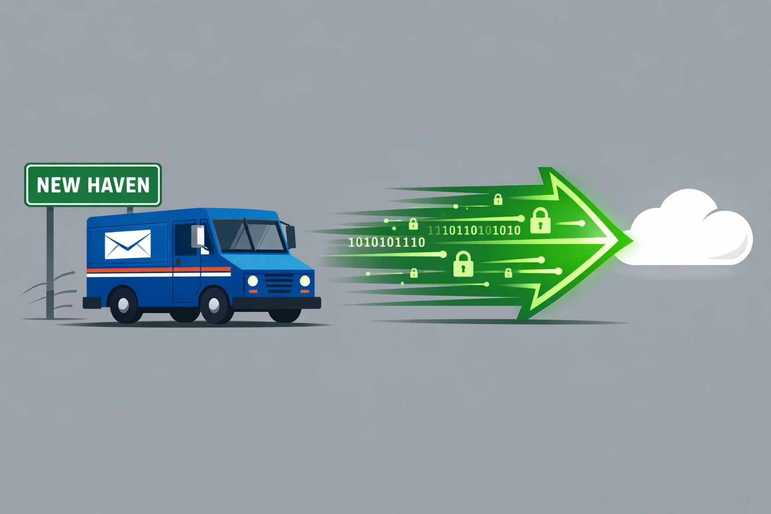 Illustration of fast electronic filing vs slow mail to ensure a timely 2026 tax return postmark.