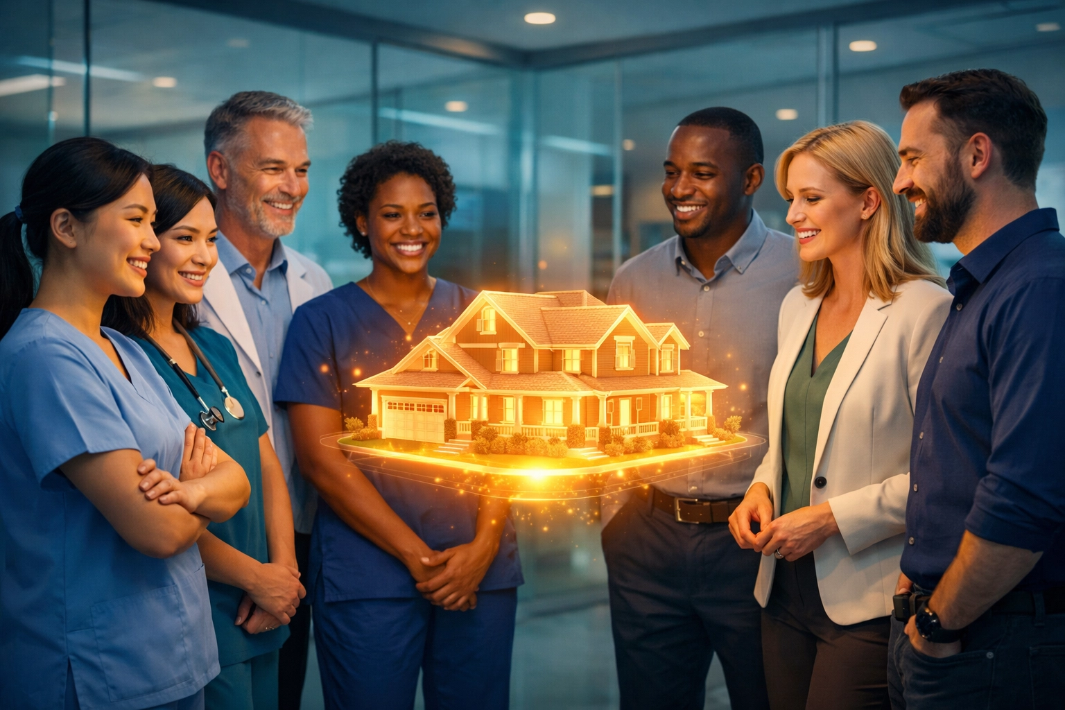 Medical professionals reviewing housing benefits for Hospice of the Valley staff recruitment and retention. Medical professionals reviewing housing benefits for Hospice of the Valley staff recruitment and retention.
