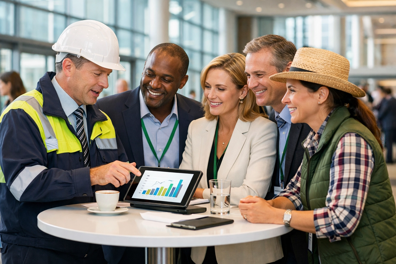 Cross-sector executives discussing mining, energy, and agriculture at International Commodity Summit