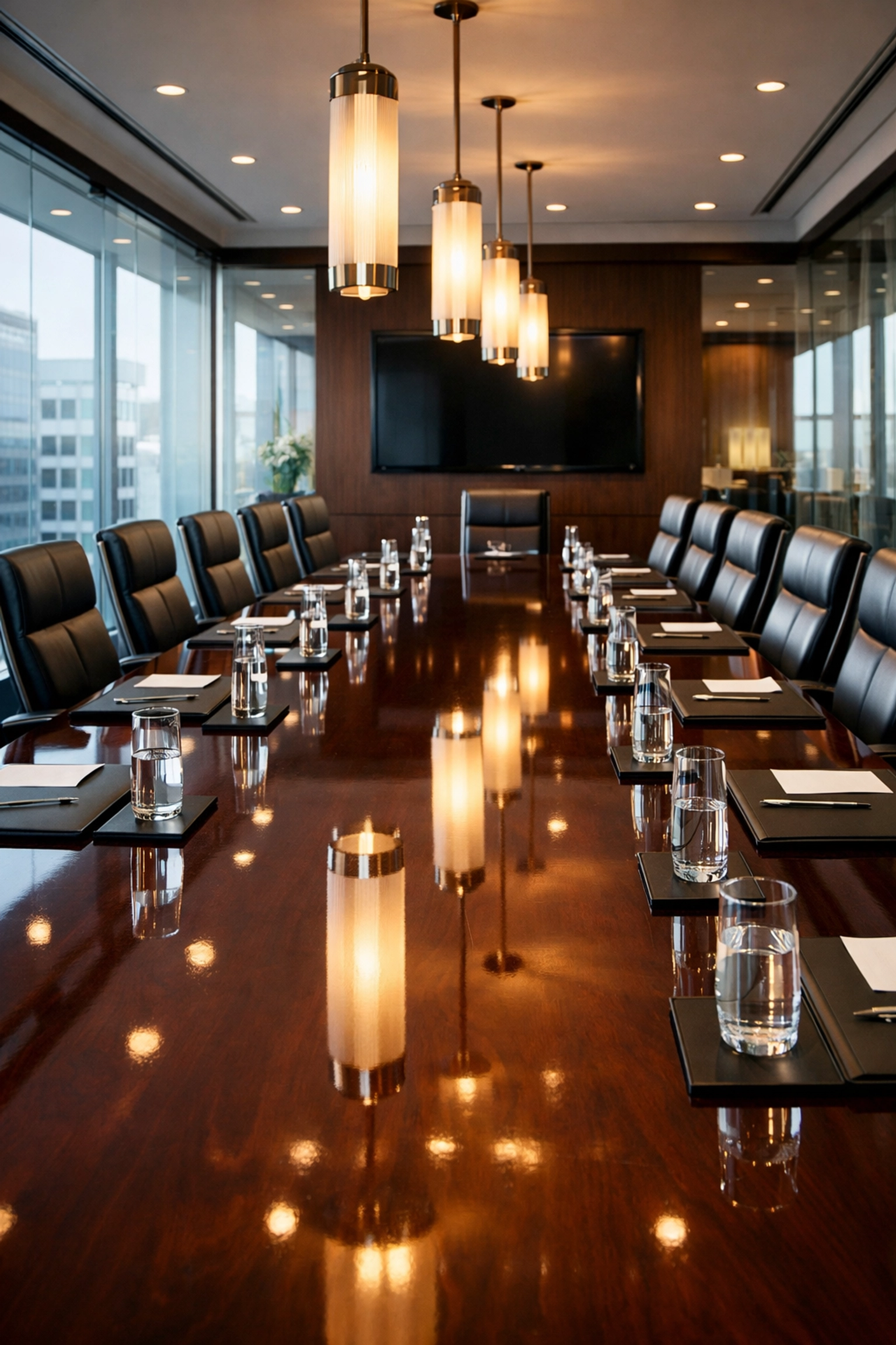 Polished corporate boardroom reflecting the quality of commercial cleaning services Westchester County NY.