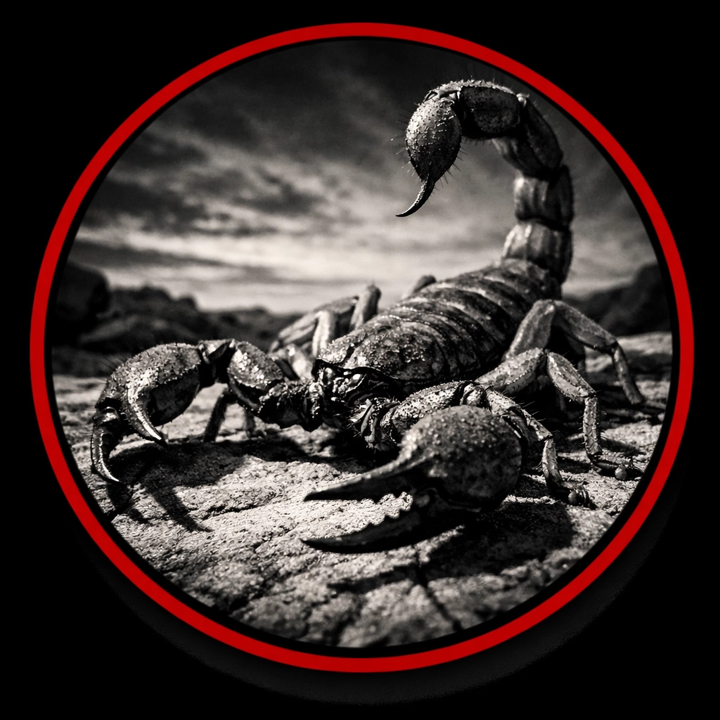 Arizona Bark Scorpion on desert rock, illustrating why local scorpion exclusion services are vital.