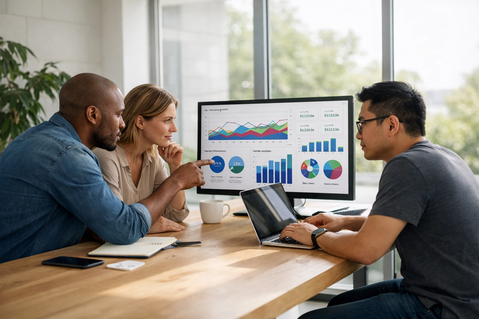 IT team collaborating with a ServiceNow implementation partner to optimize license costs using data.