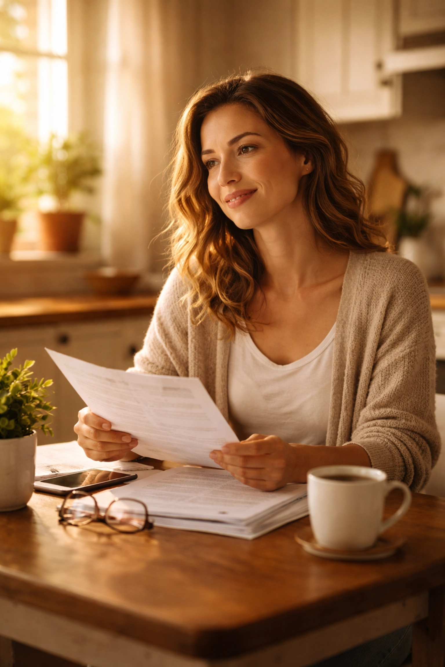 Woman reviewing surrogacy application paperwork at home, symbolizing Michigan surrogacy timeline planning