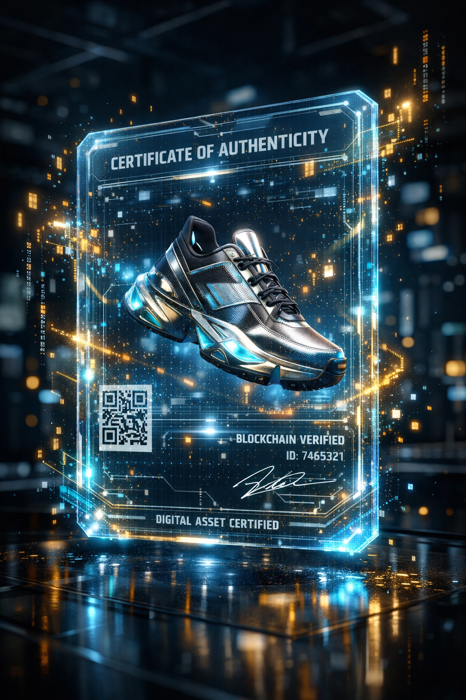 Larecoin NFT receipt showing a digital product warranty for secure AI-powered Web3 shopping.