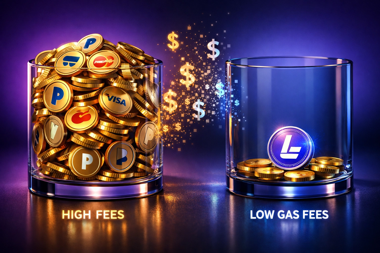 Crypto payment fee comparison: Larecoin's minimal gas fees vs traditional processor costs