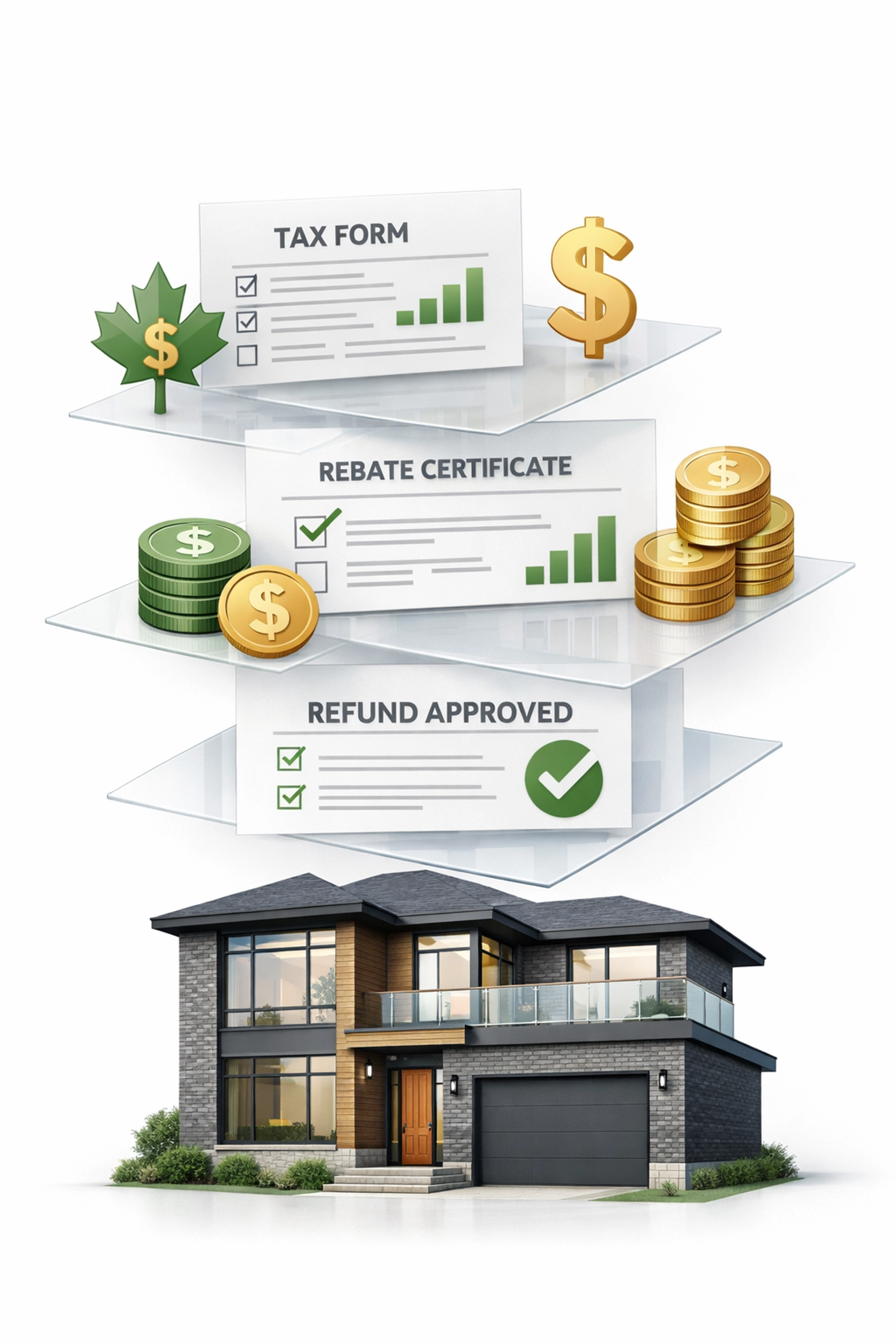 Ontario home with tax rebate documents illustrating first-time buyer incentives and land transfer tax refunds