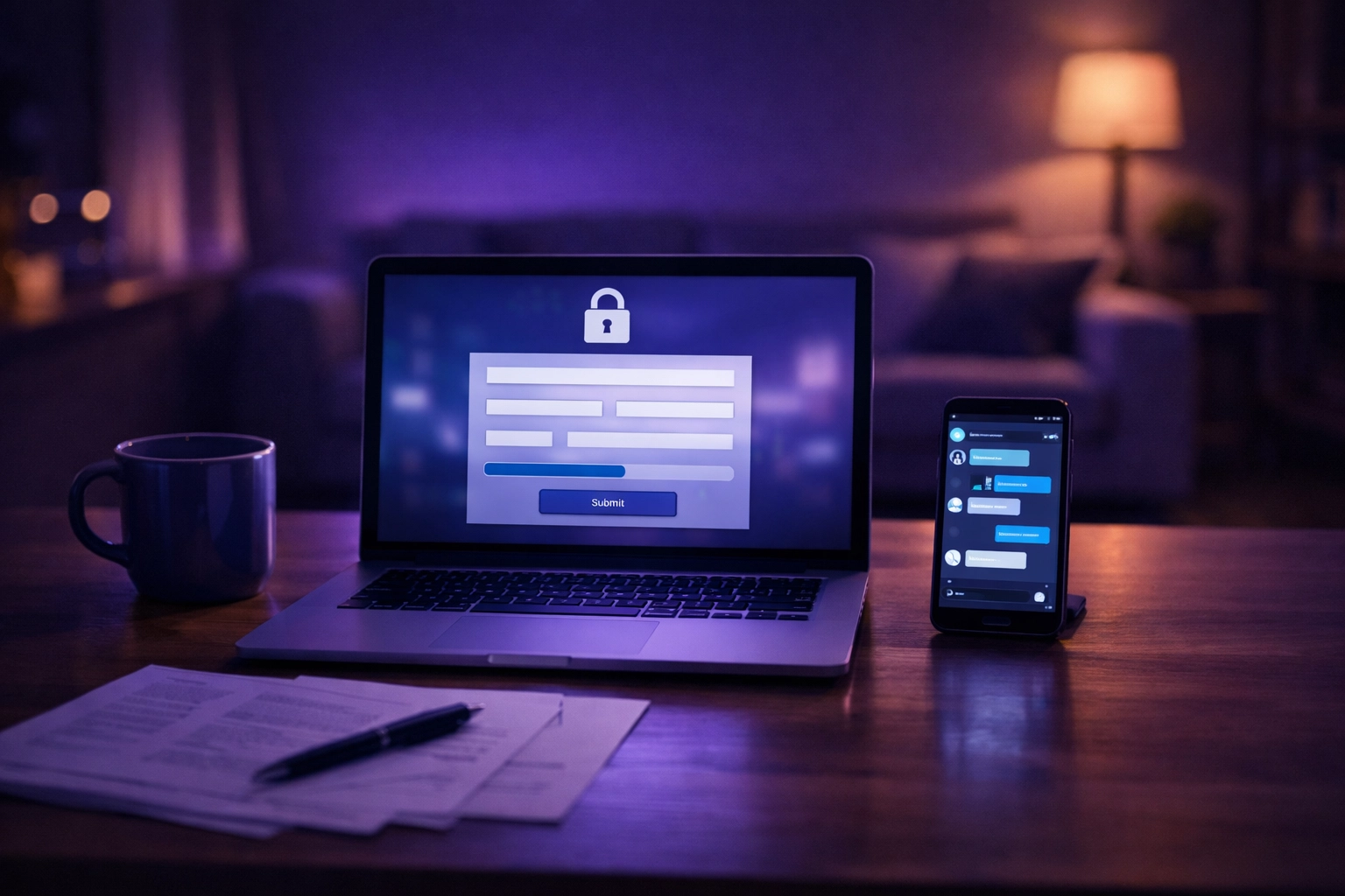 Digital bail bond application process on laptop showing no office visit required for Tampa families