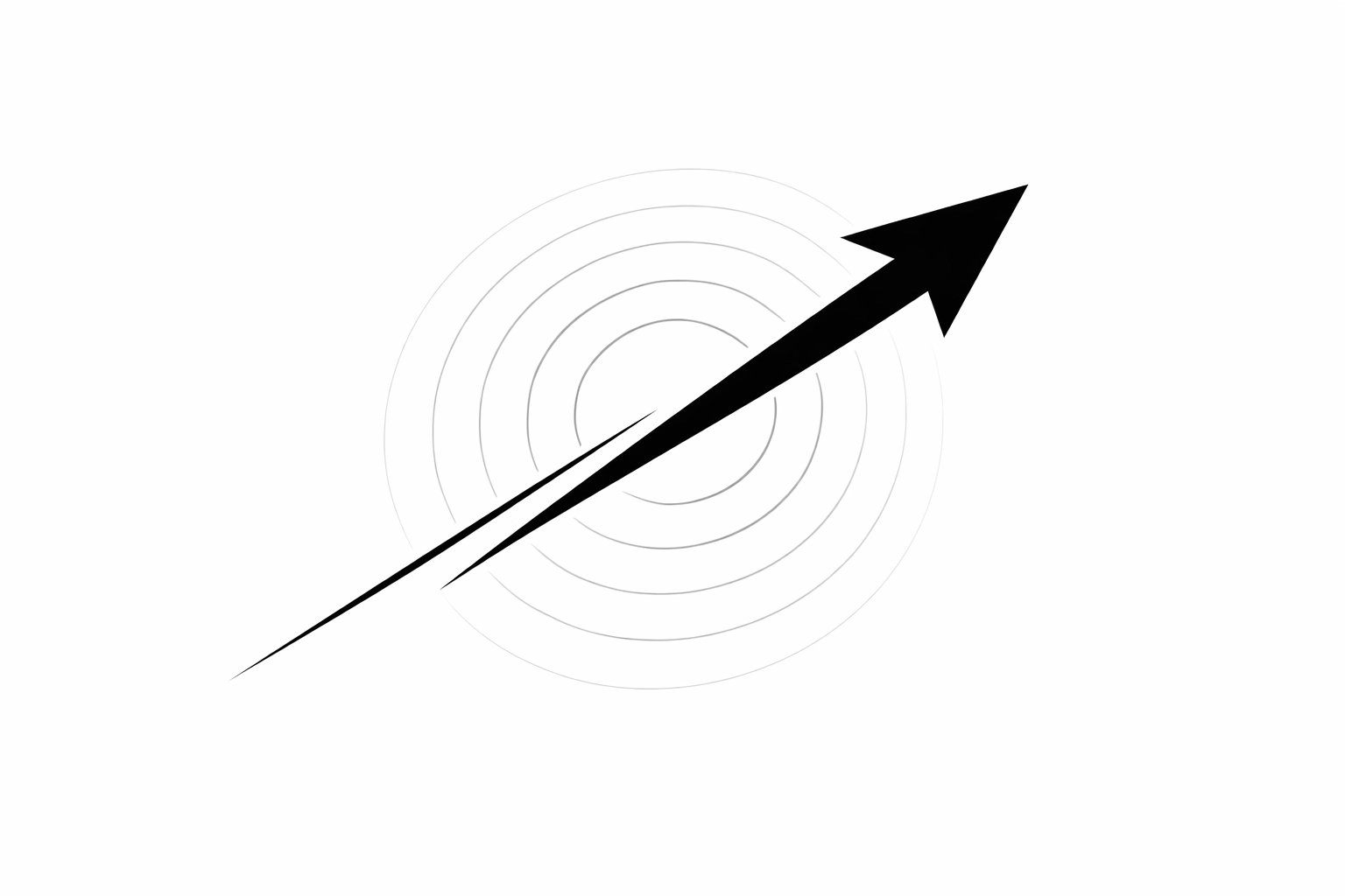 Minimalist line art of a leading indicator arrow cutting through historical data for business forecasting.