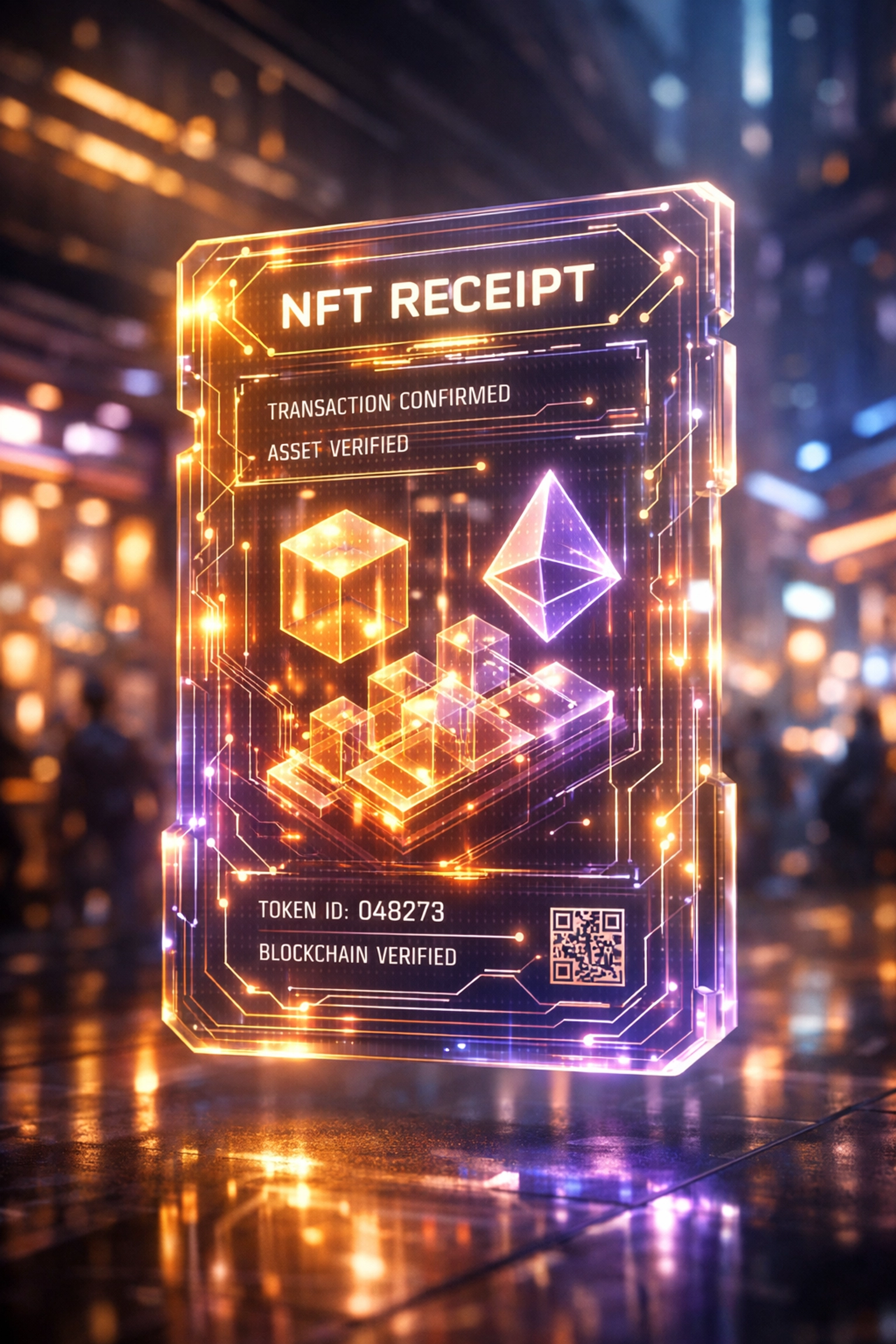 Immutable NFT receipt for secure Web3 payments and transparent business accounting on the blockchain.