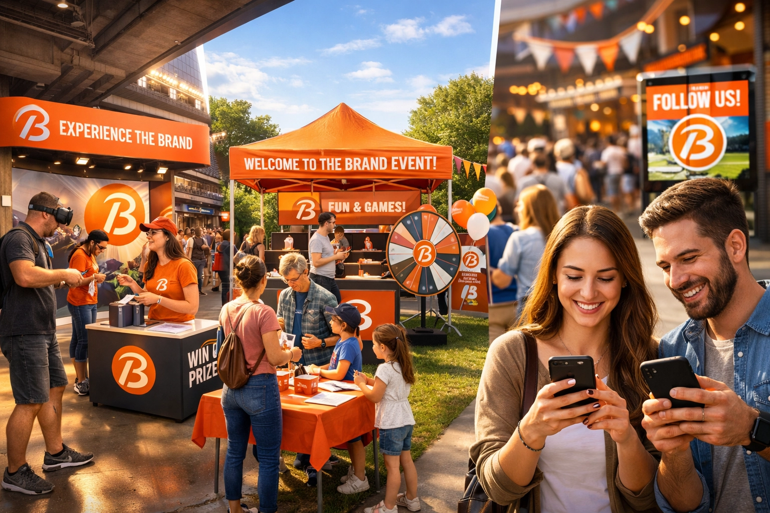 Multi-channel brand activation strategy across stadium, community events, and social media