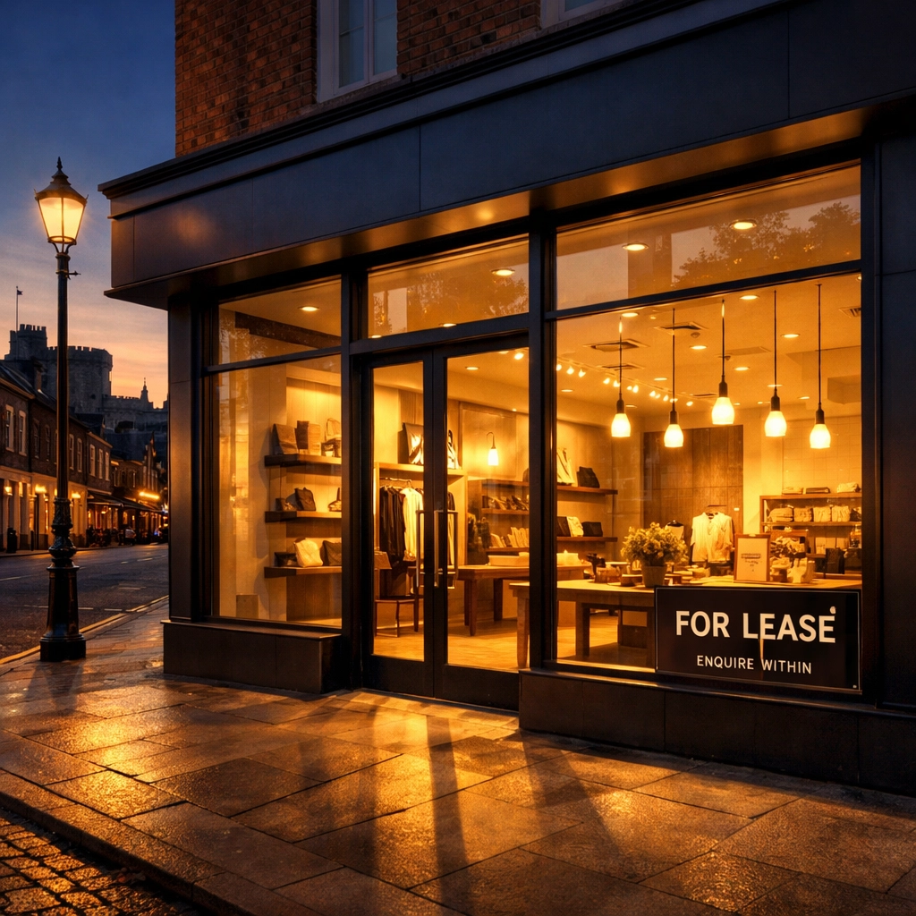 Windsor retail shop with For Lease sign representing commercial lease break opportunities