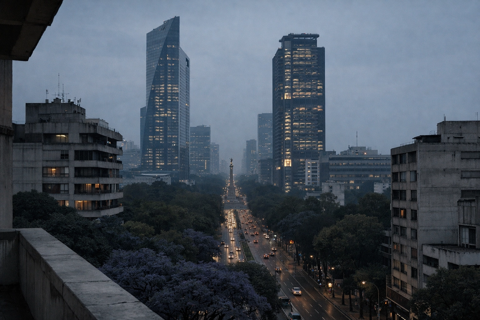 Paseo de la Reforma skyline in Mexico City, a central business hub for North America expansion strategy.