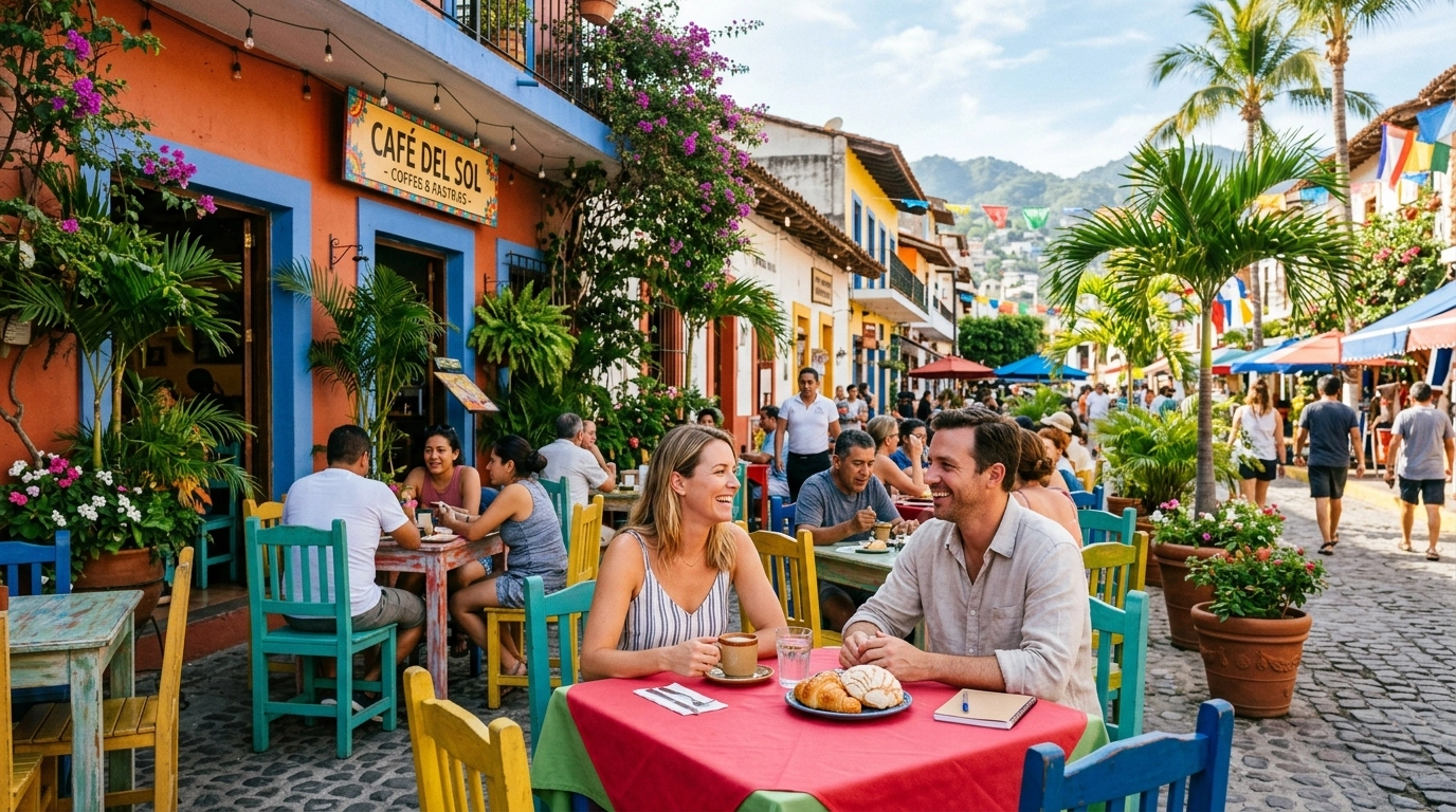 Morning coffee spot in Puerto Vallarta near condo rentals