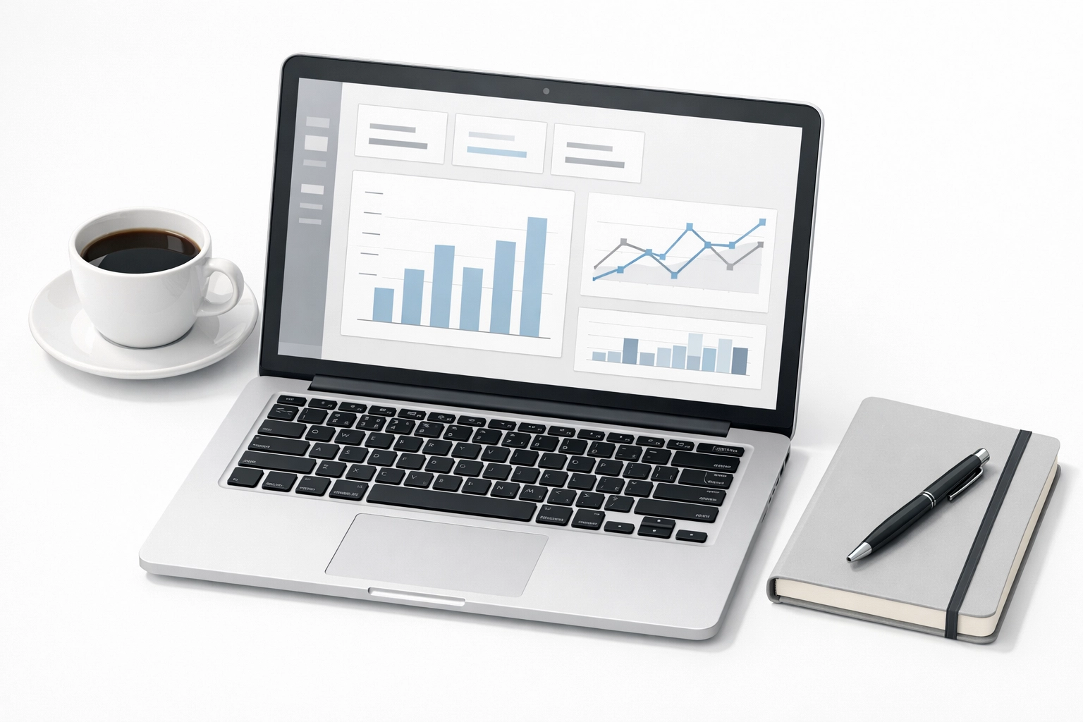 QuickBooks Online dashboard displaying financial reports for service business accounting