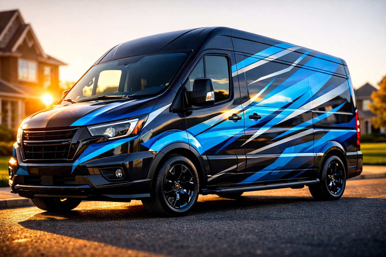Professional vehicle wrap in Albany NY on an HVAC service van parked in a local neighborhood.