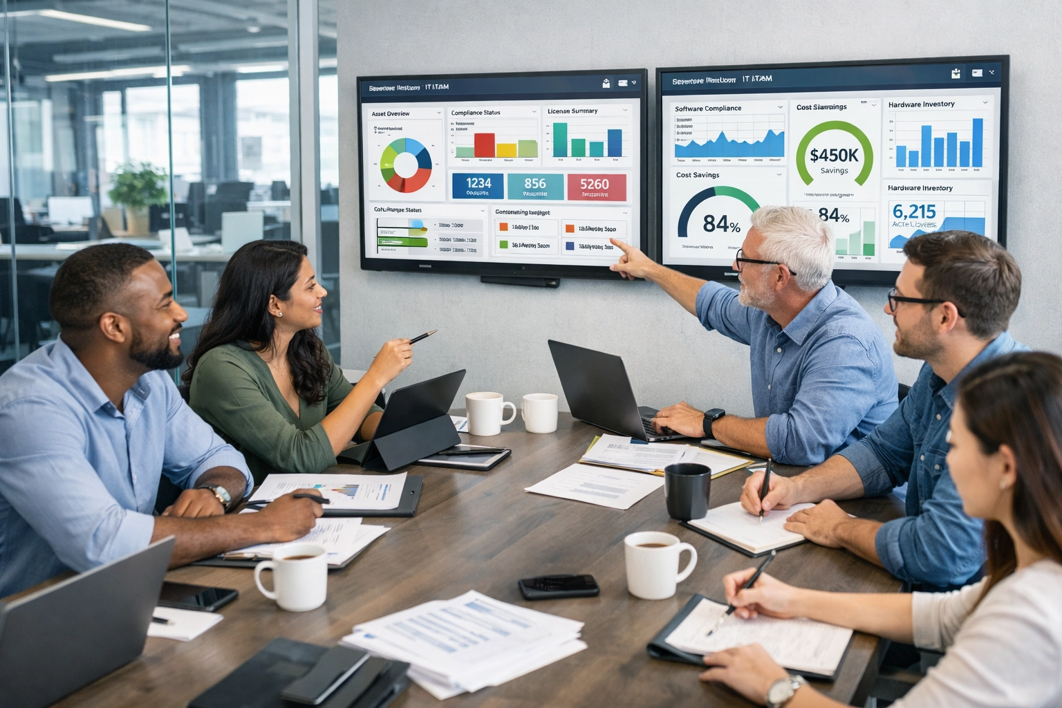 IT consulting team conducting ServiceNow ITAM ROI audit and license optimization review