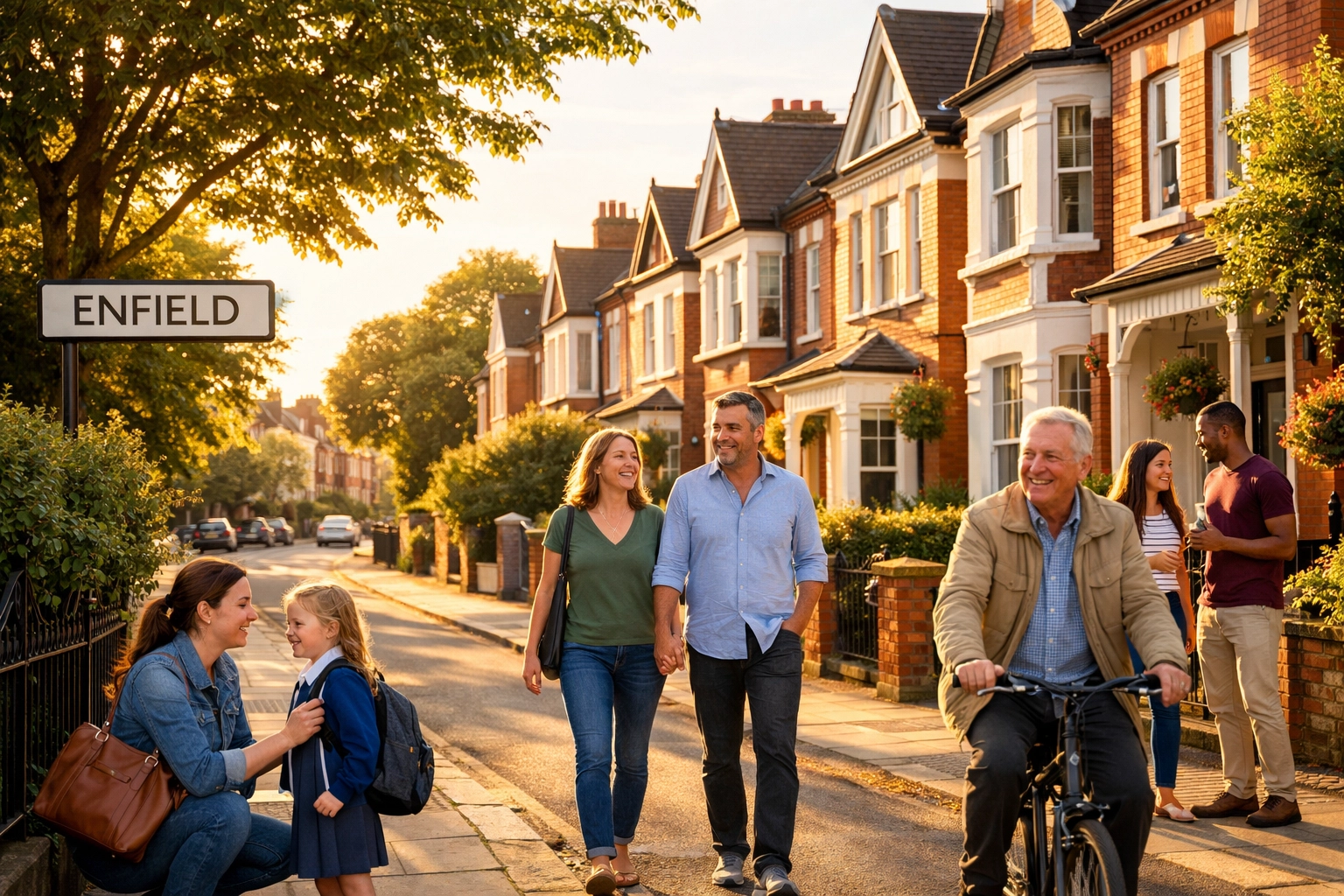 Charming Victorian houses on a residential street in Enfield, showcasing local property expertise.